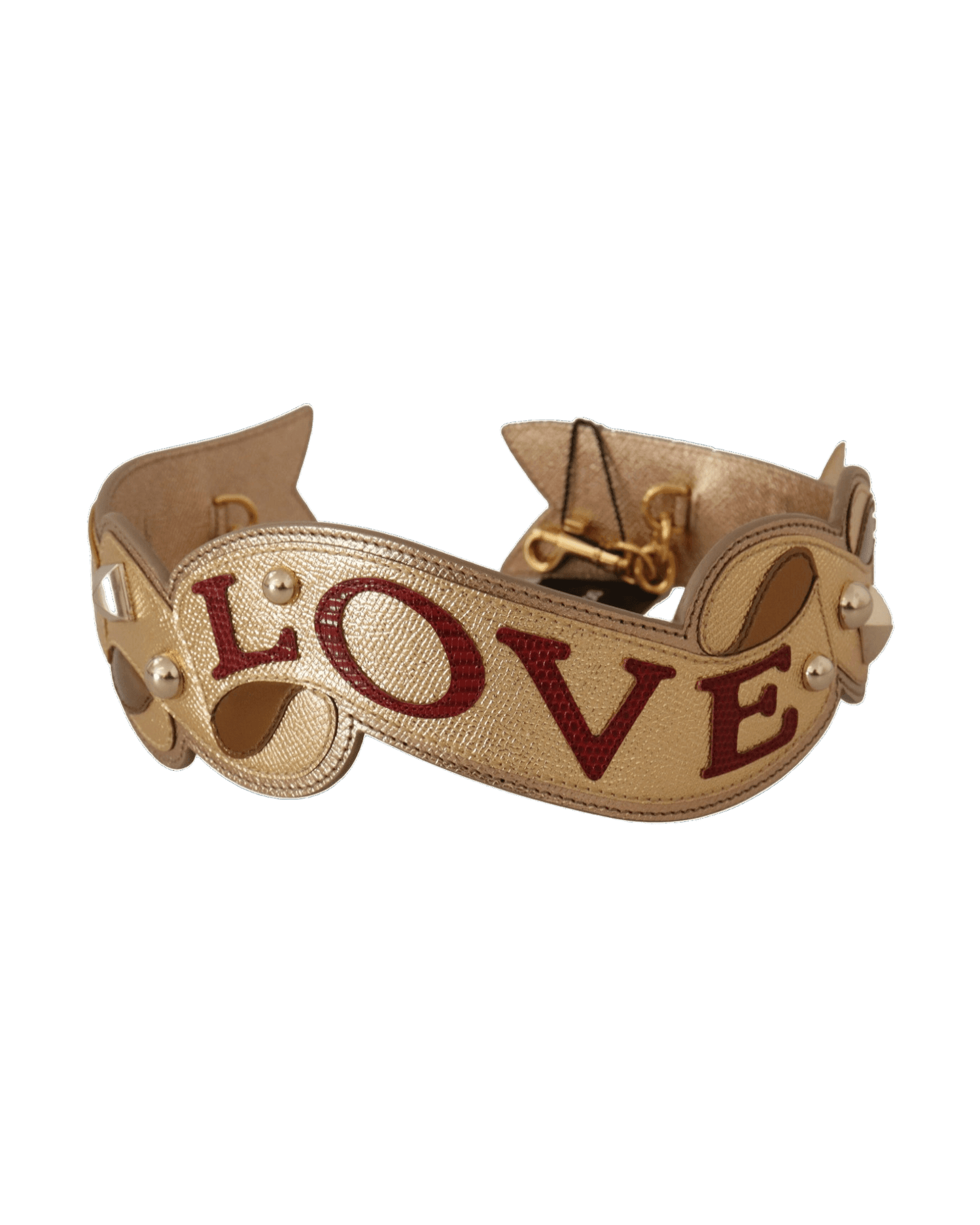 Dolce & Gabbana Elegant Leather Shoulder Gold Strap Glam Steals
