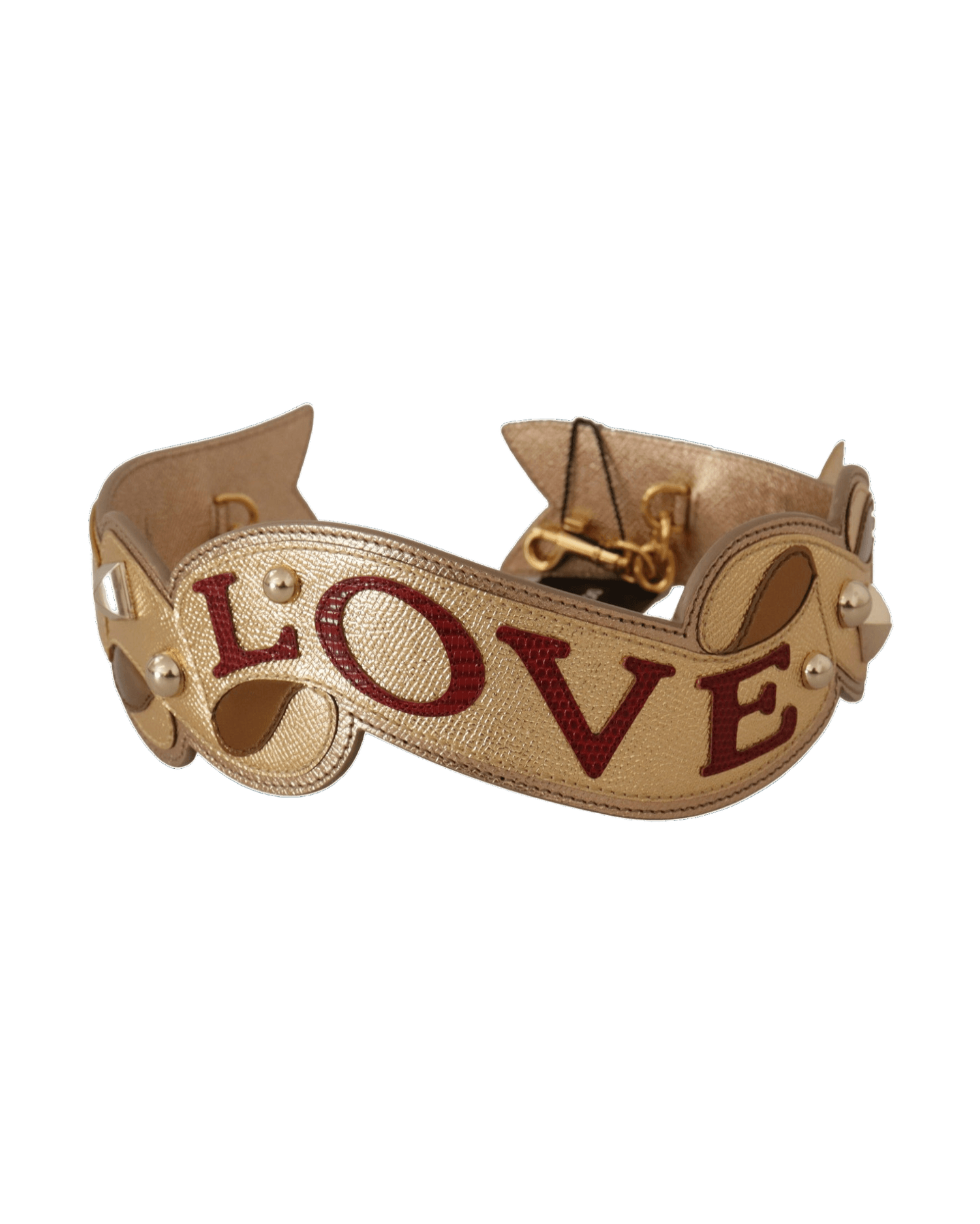 Dolce & Gabbana Elegant Leather Shoulder Gold Strap Glam Steals