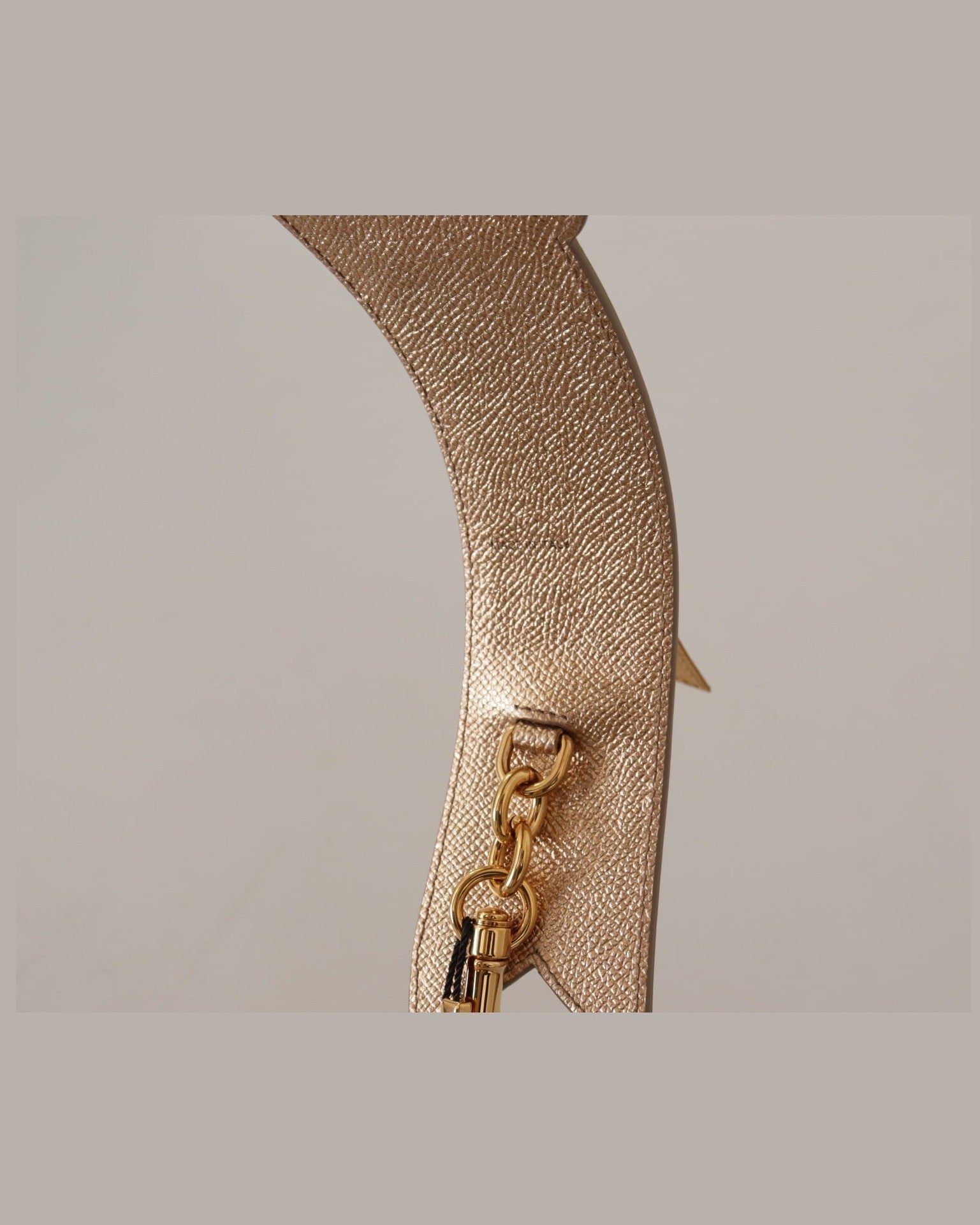 Dolce & Gabbana Elegant Leather Shoulder Gold Strap Glam Steals