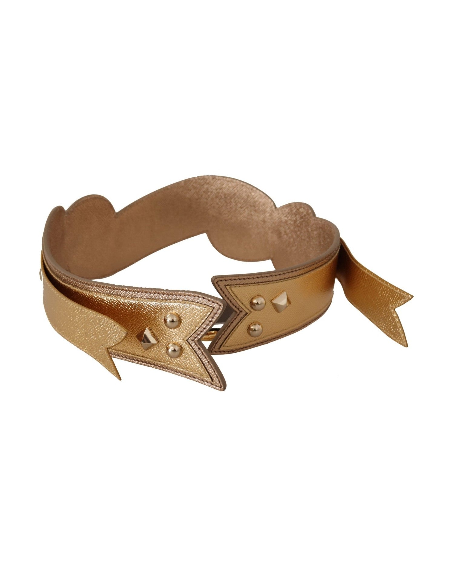 Dolce & Gabbana Elegant Leather Shoulder Gold Strap Glam Steals