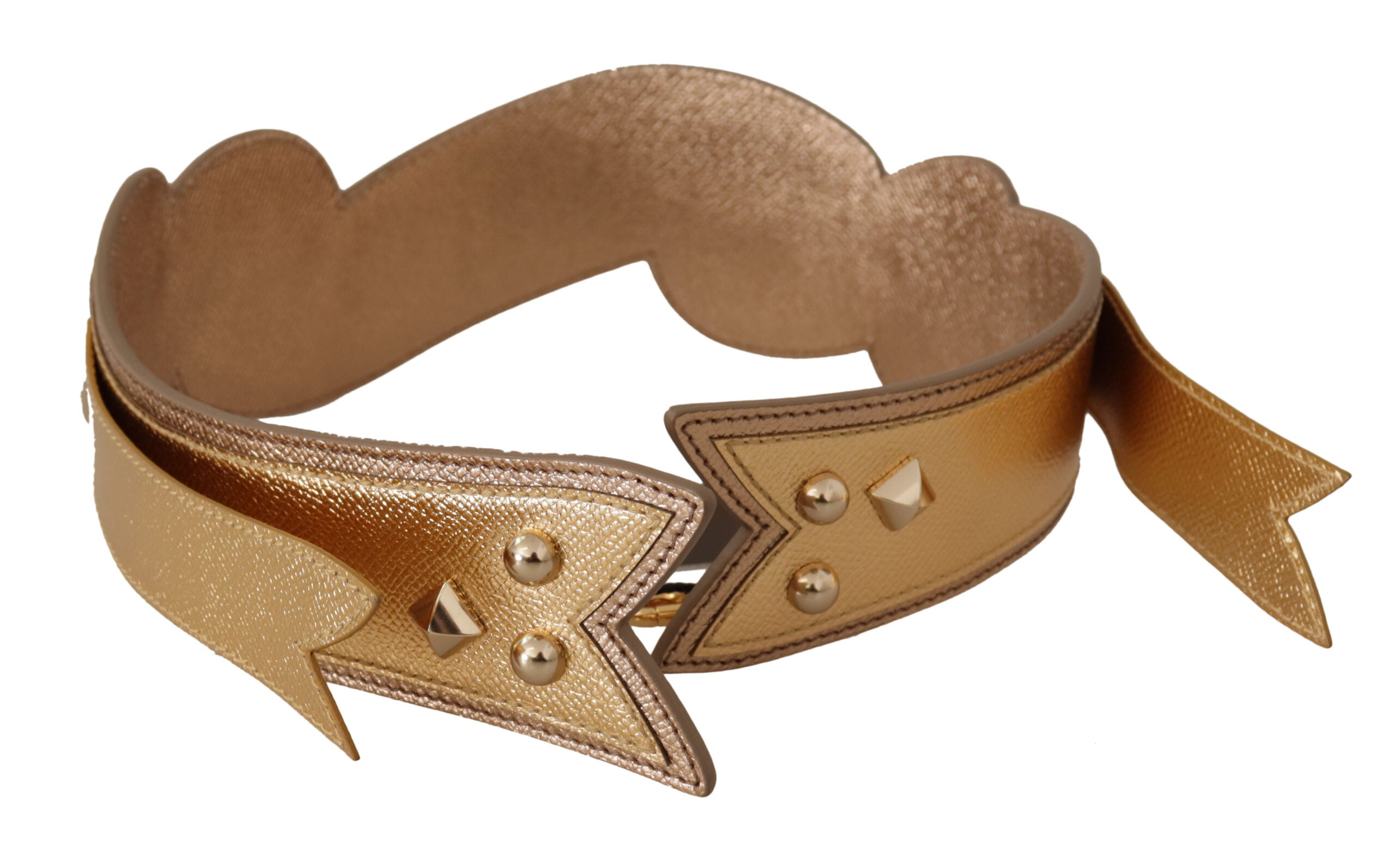 Dolce & Gabbana Elegant Leather Shoulder Gold Strap Glam Steals