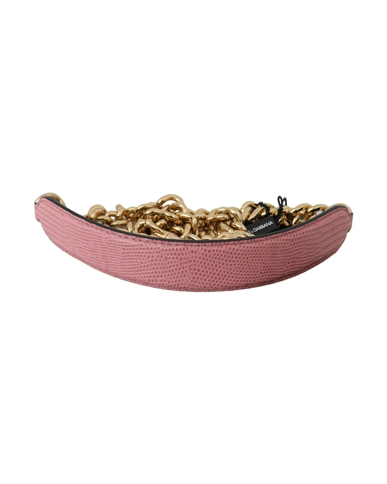 Dolce & Gabbana Elegant Leather Shoulder Pink Gold Strap Glam Steals