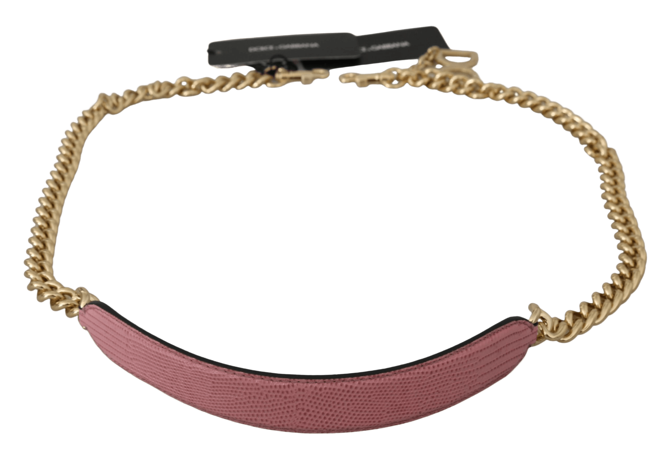 Dolce & Gabbana Elegant Leather Shoulder Pink Gold Strap Glam Steals
