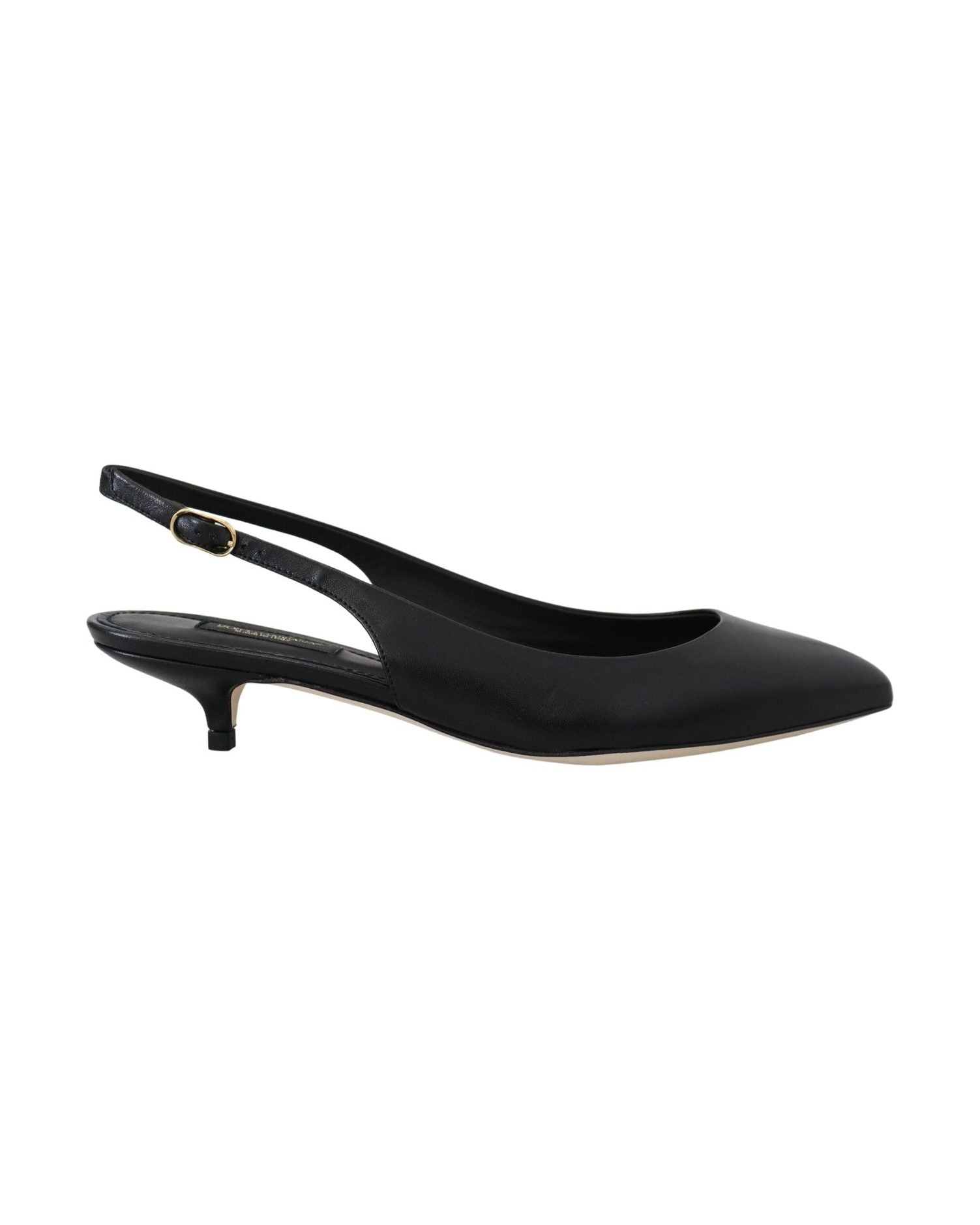 Dolce & Gabbana Elegant Leather Slingback Black Pumps Glam Steals