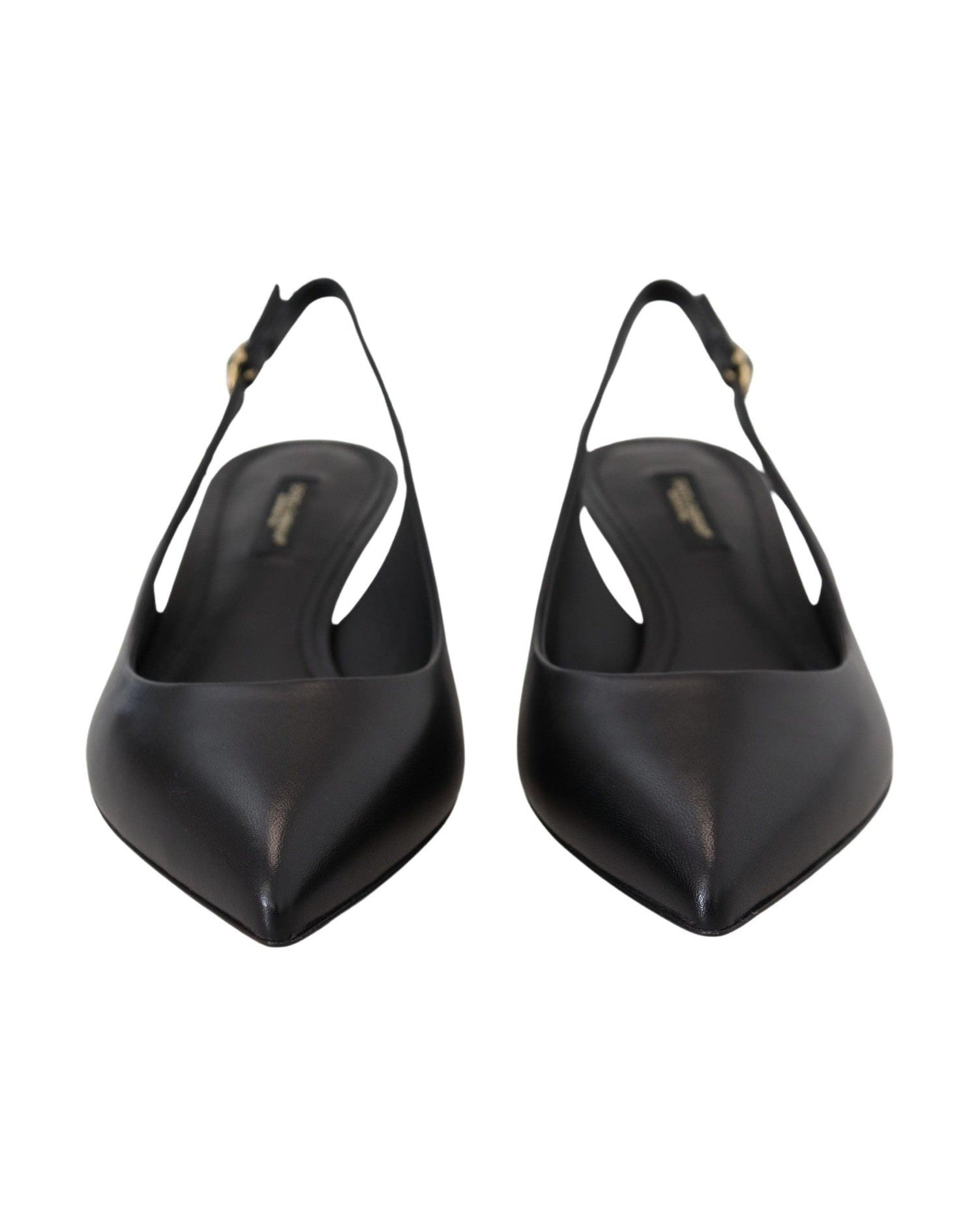 Dolce & Gabbana Elegant Leather Slingback Black Pumps Glam Steals