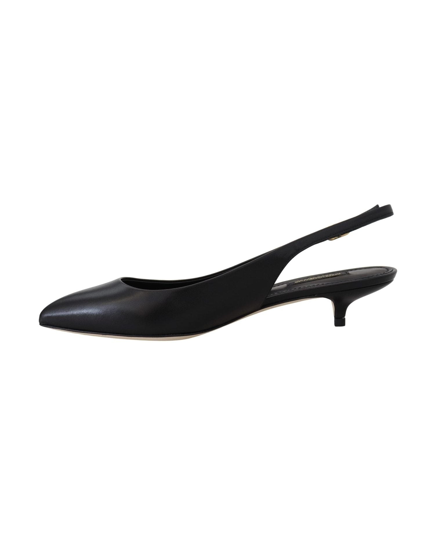 Dolce & Gabbana Elegant Leather Slingback Black Pumps Glam Steals