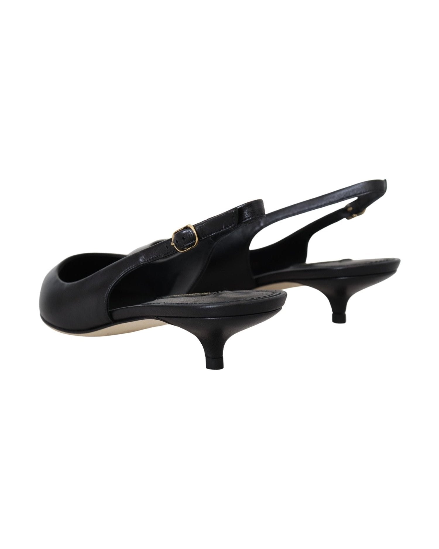 Dolce & Gabbana Elegant Leather Slingback Black Pumps Glam Steals