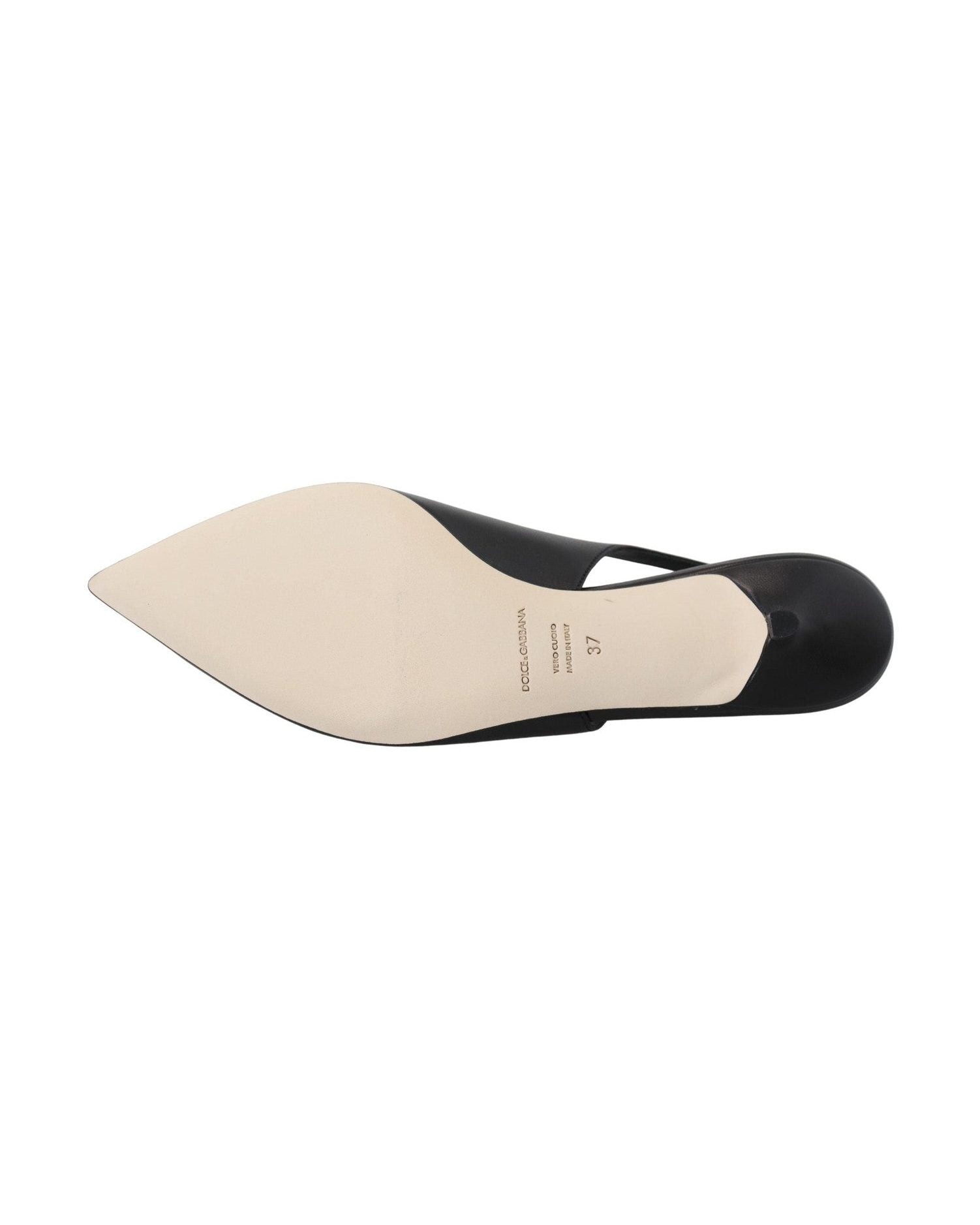 Dolce & Gabbana Elegant Leather Slingback Black Pumps Glam Steals