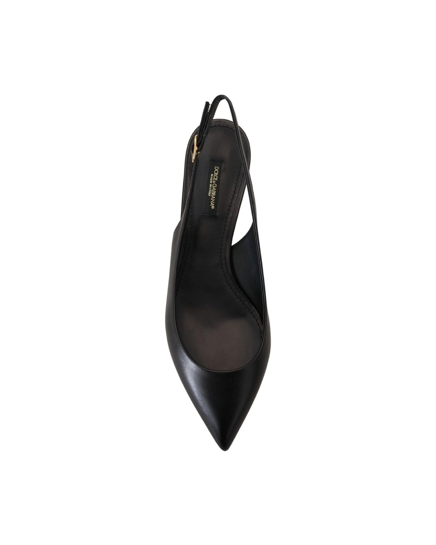 Dolce & Gabbana Elegant Leather Slingback Black Pumps Glam Steals