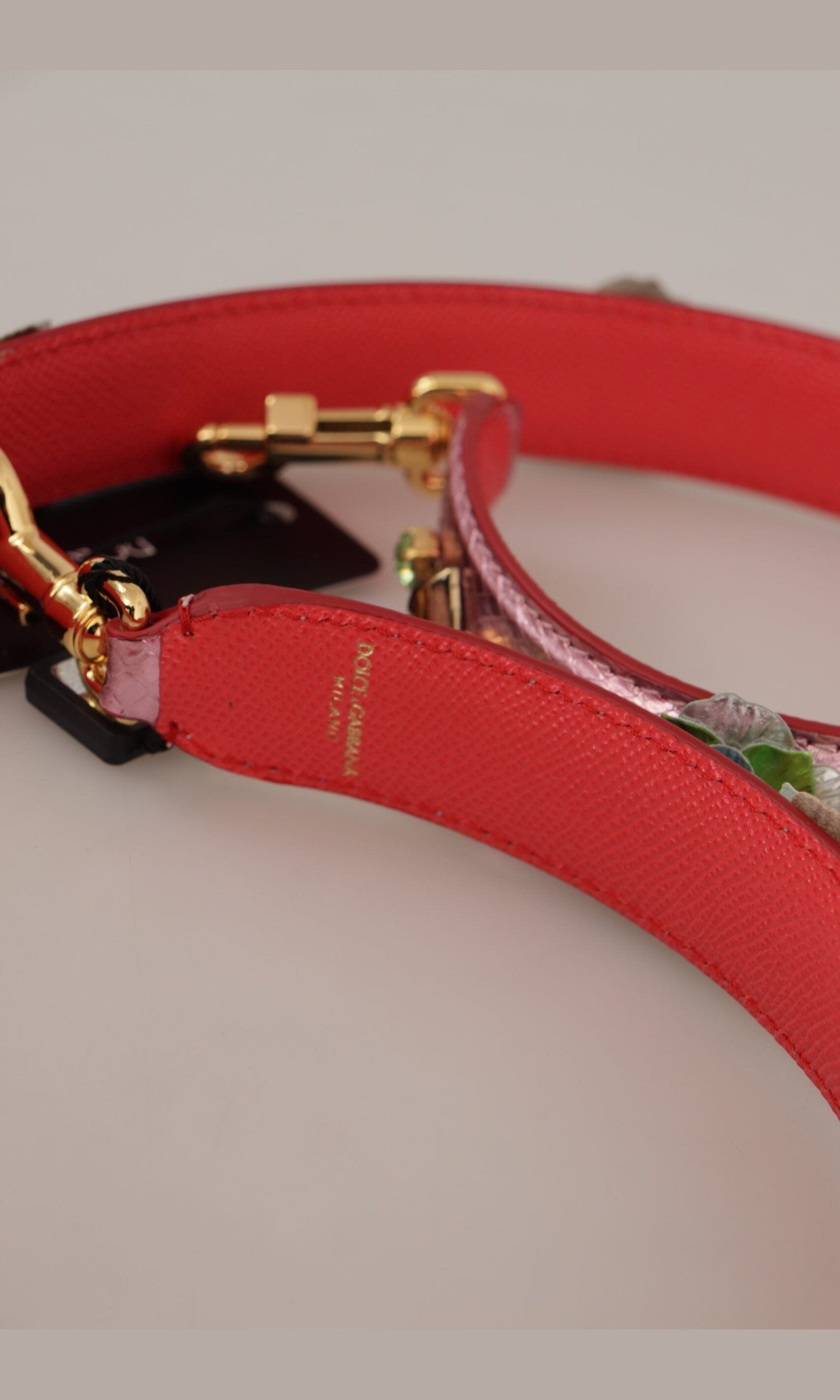 Dolce & Gabbana Elegant Metallic Leather Shoulder Pink Strap Glam Steals