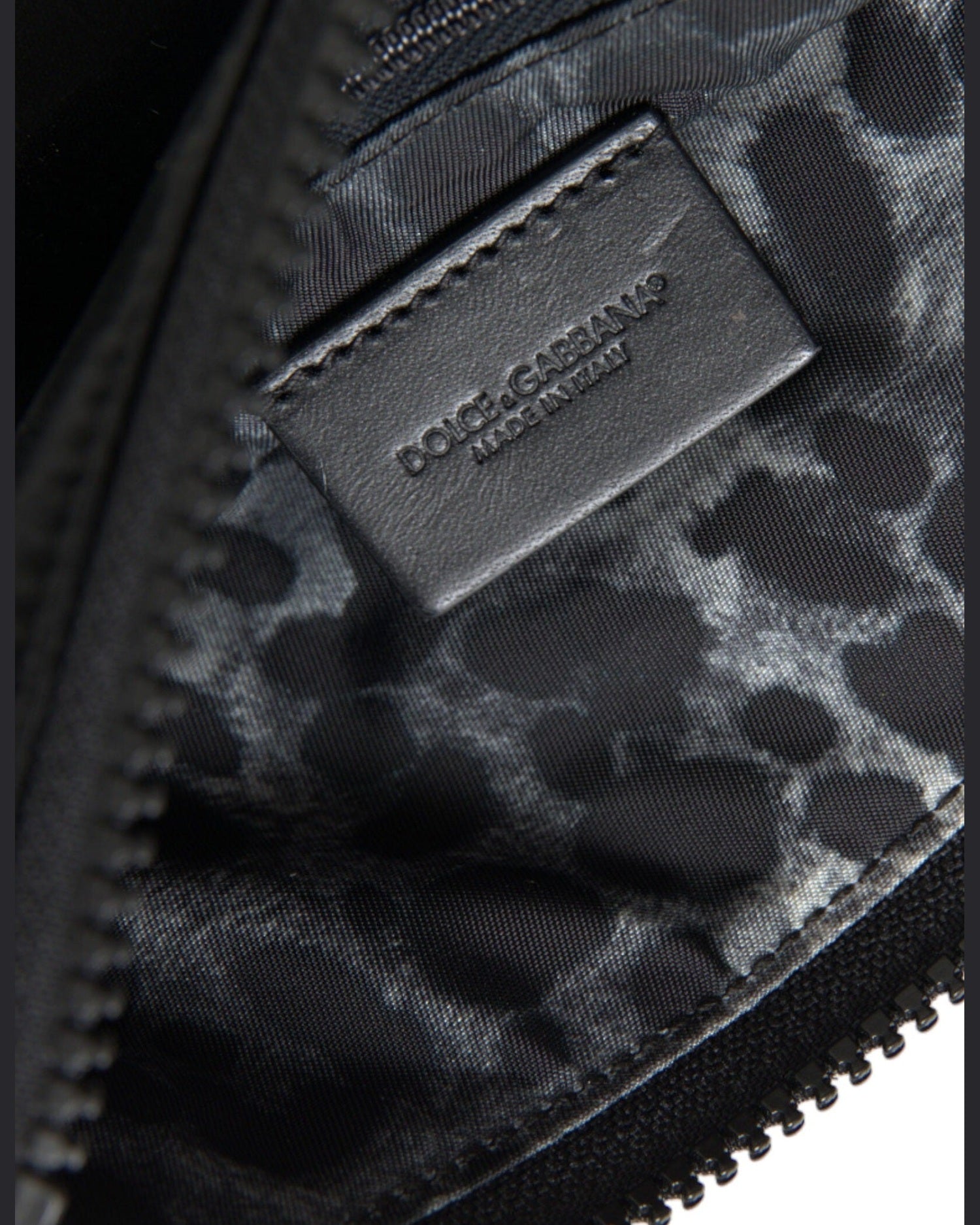 Dolce & Gabbana Elegant Nylon & Leather Black Pouch Glam Steals