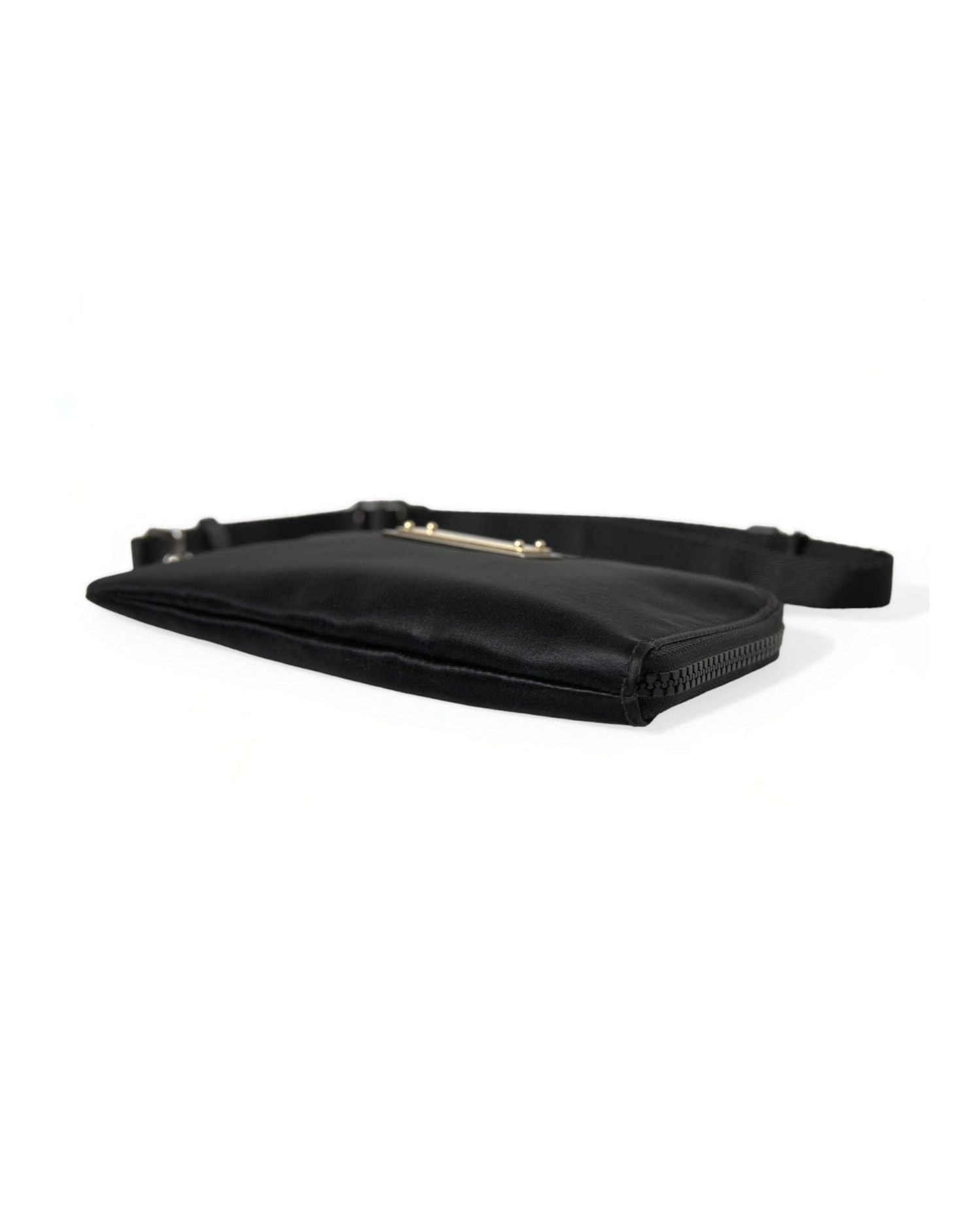Dolce & Gabbana Elegant Nylon Leather Pouch With Black Silver Details Glam Steals