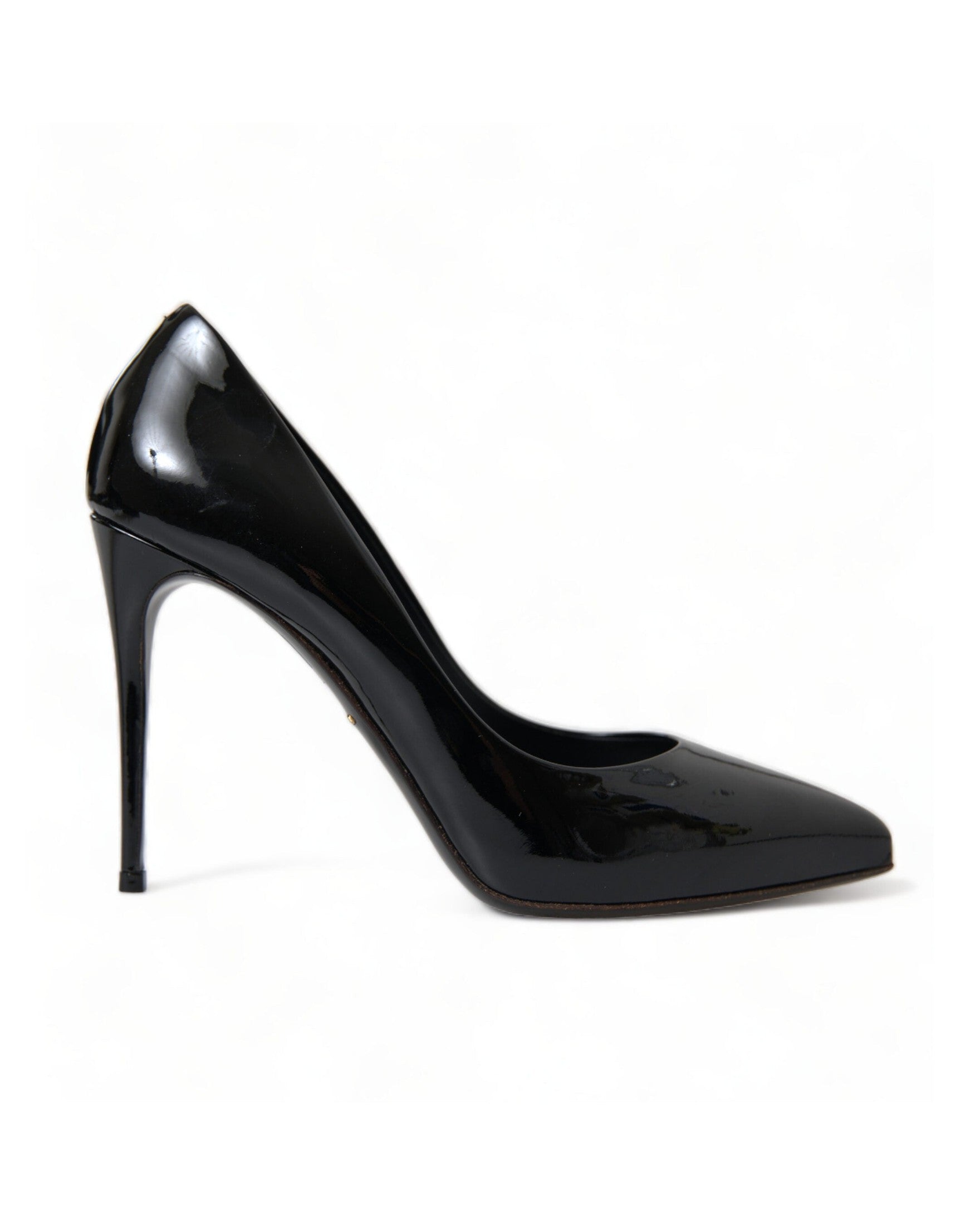 Dolce & Gabbana Elegant Patent Stiletto Black Heels Glam Steals