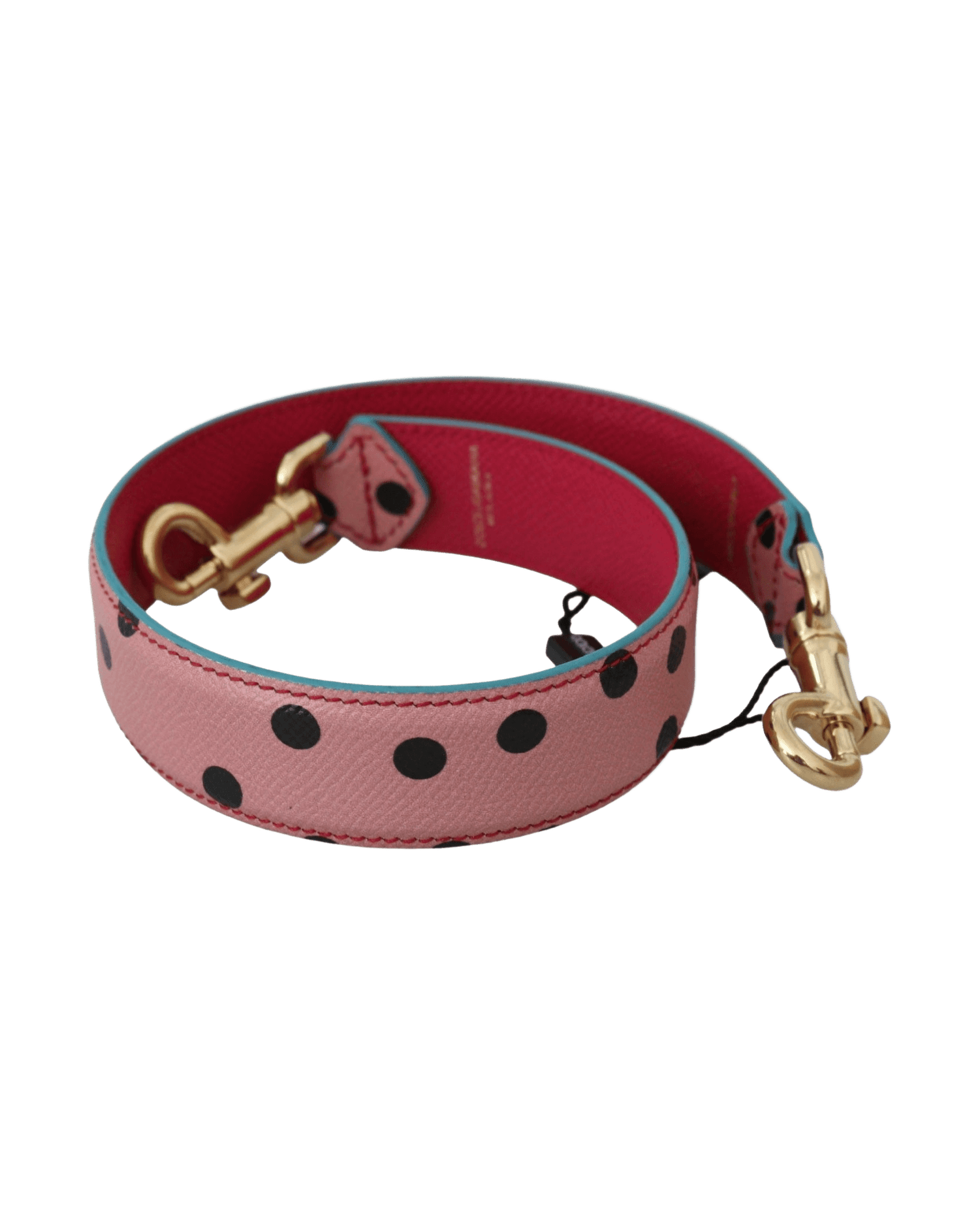Dolce & Gabbana Elegant Polka-Dotted Leather Shoulder Pink Strap Glam Steals