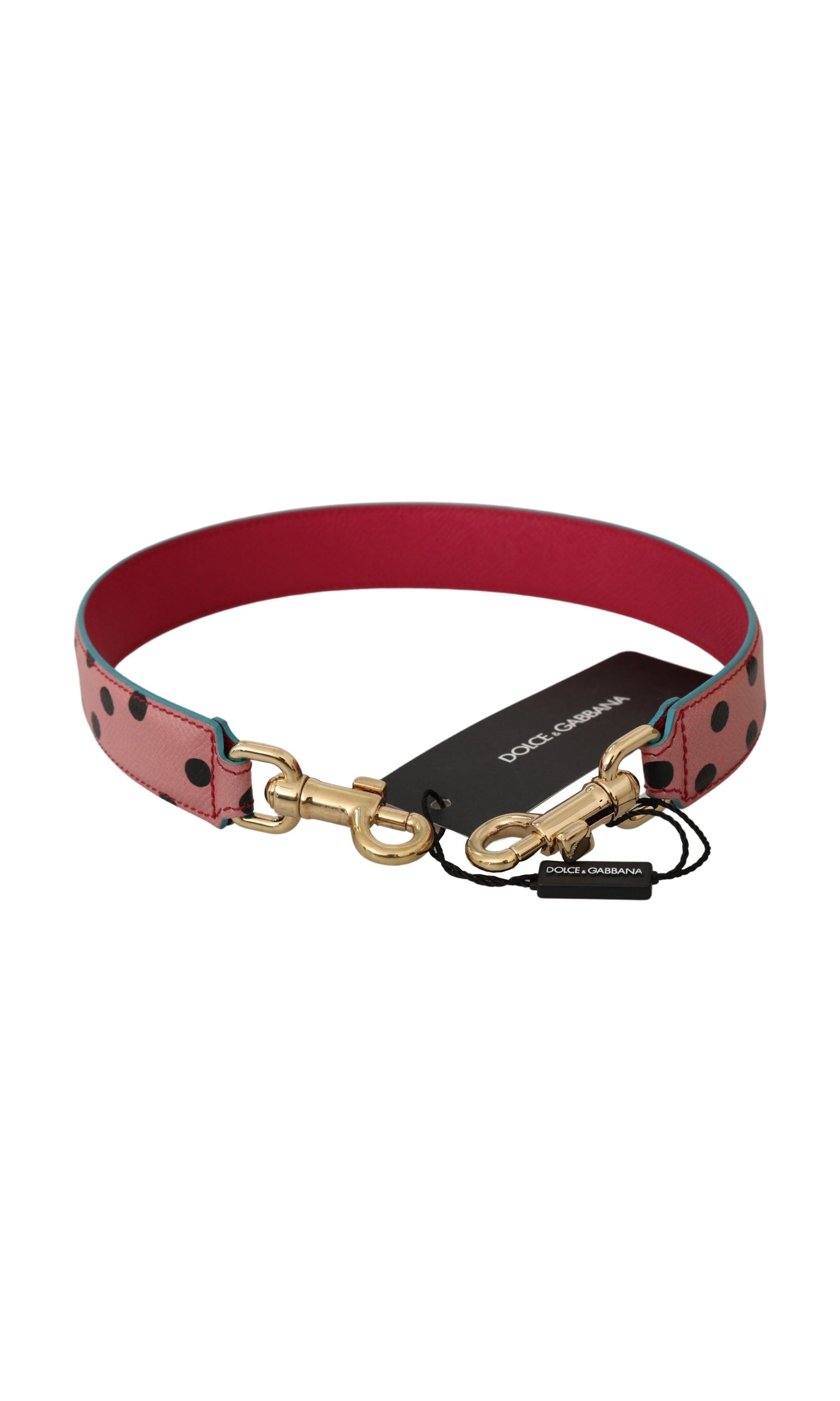 Dolce & Gabbana Elegant Polka-Dotted Leather Shoulder Pink Strap Glam Steals