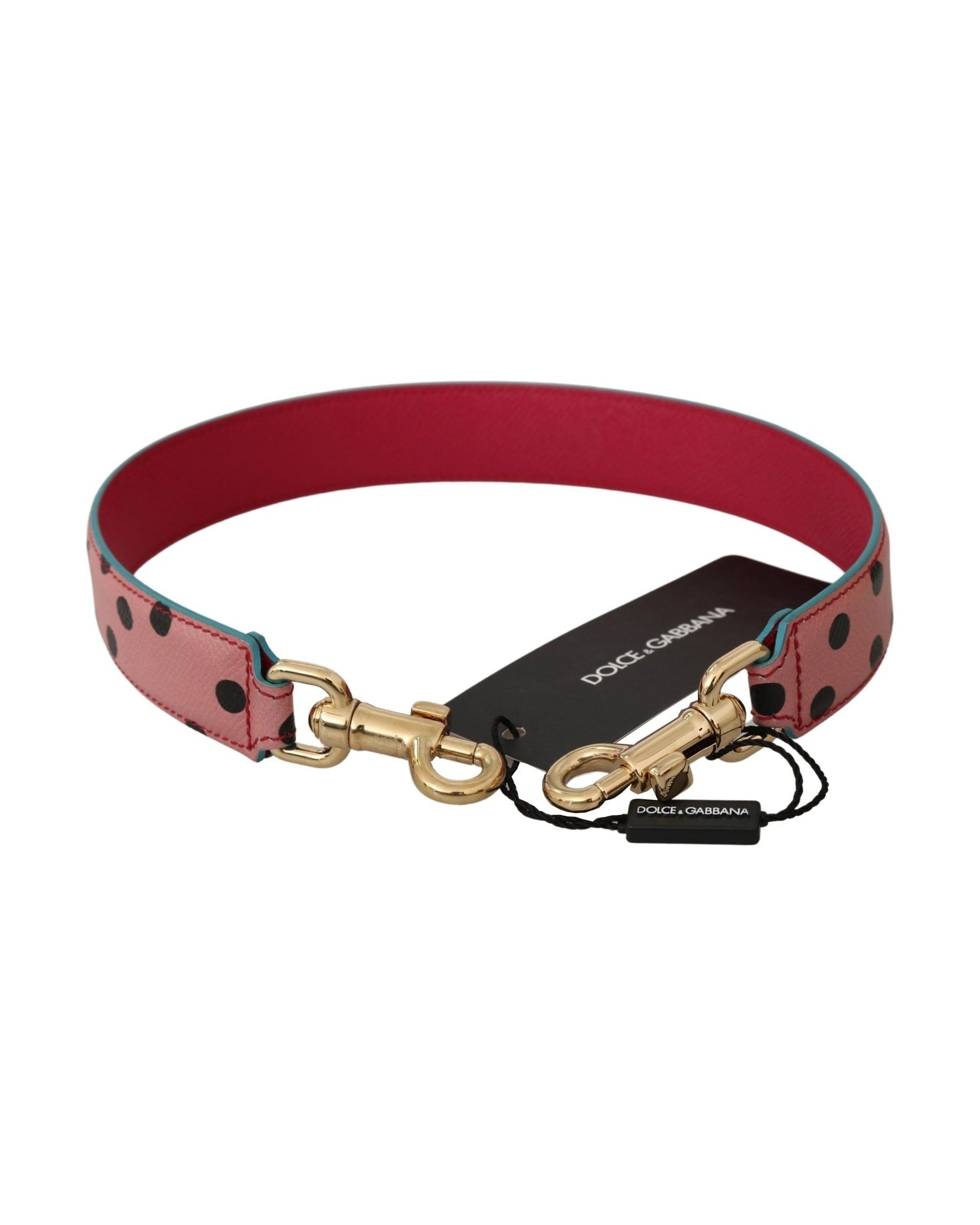 Dolce & Gabbana Elegant Polka-Dotted Leather Shoulder Pink Strap Glam Steals