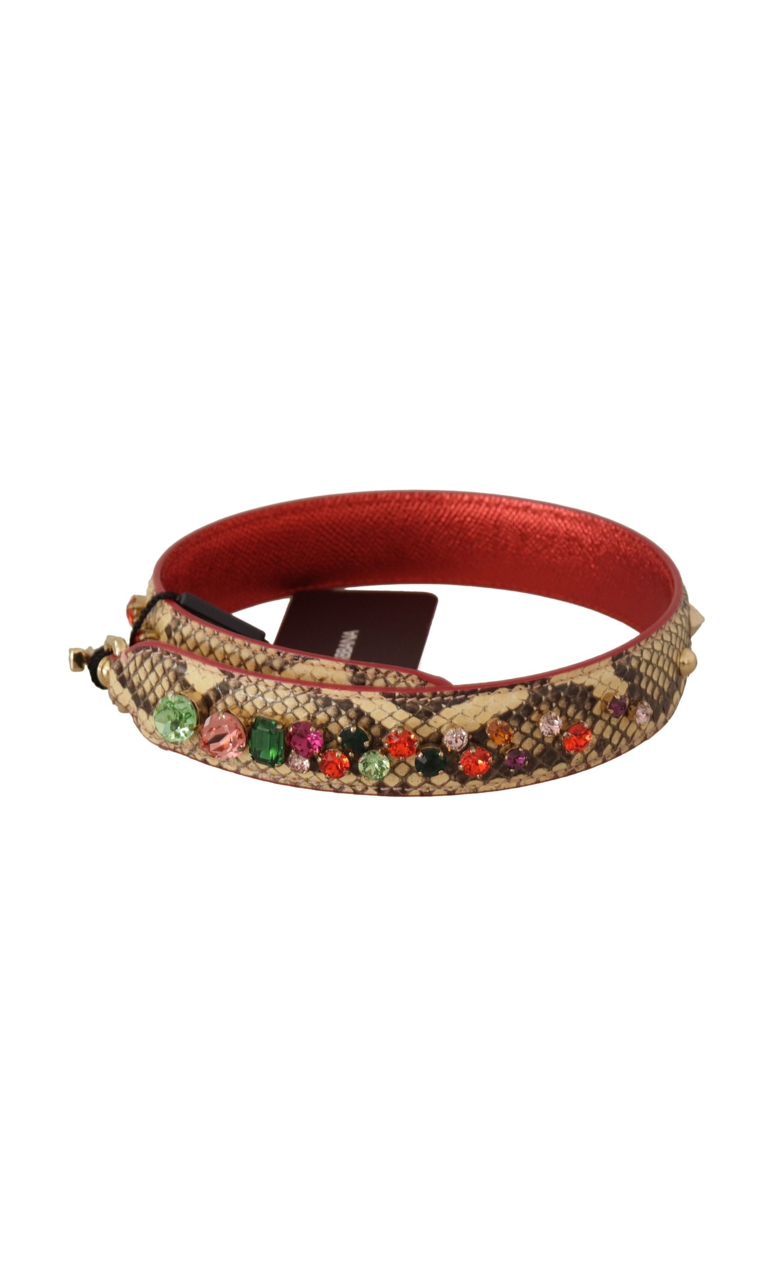 Dolce & Gabbana Elegant Python Leather Bag Beige Strap Glam Steals