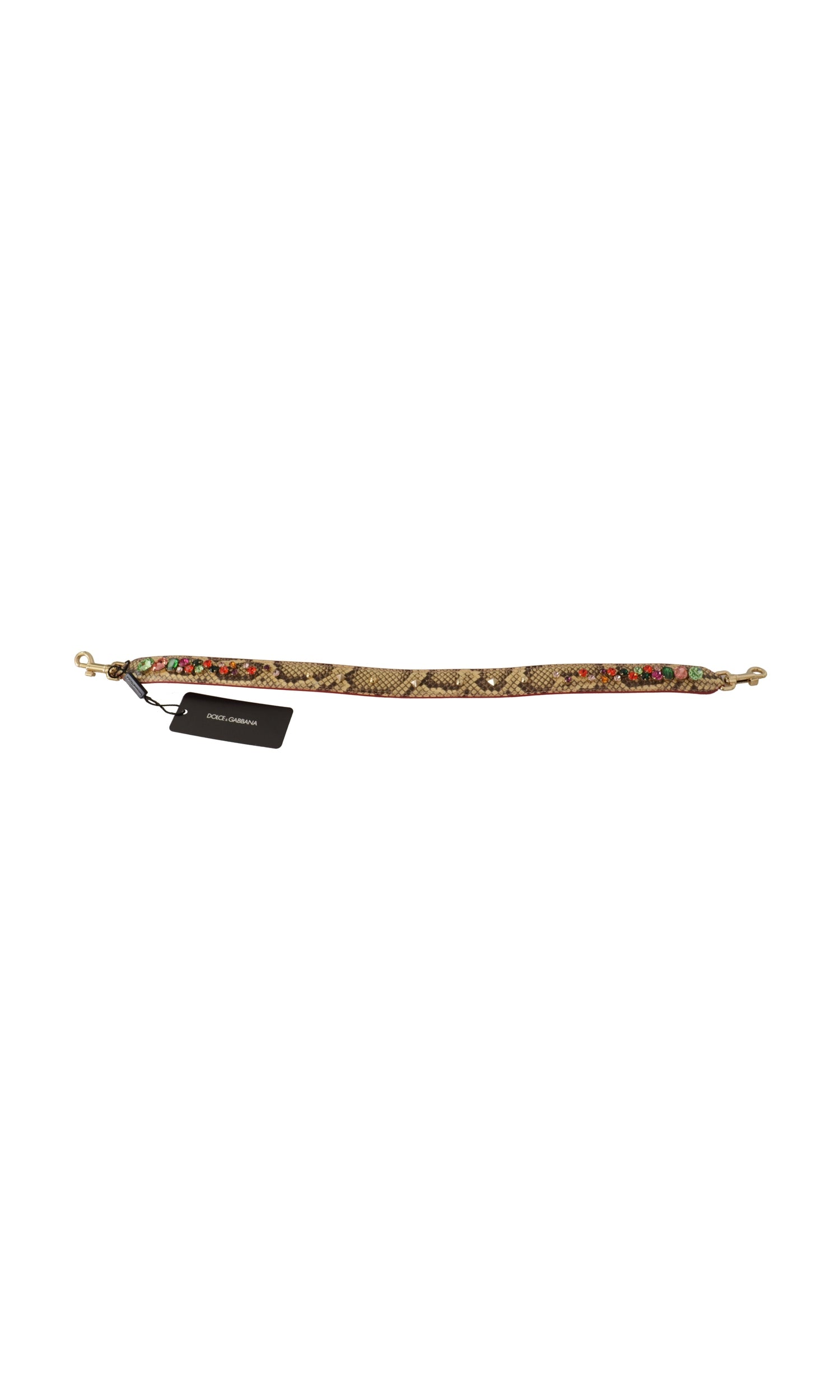 Dolce & Gabbana Elegant Python Leather Bag Beige Strap Glam Steals