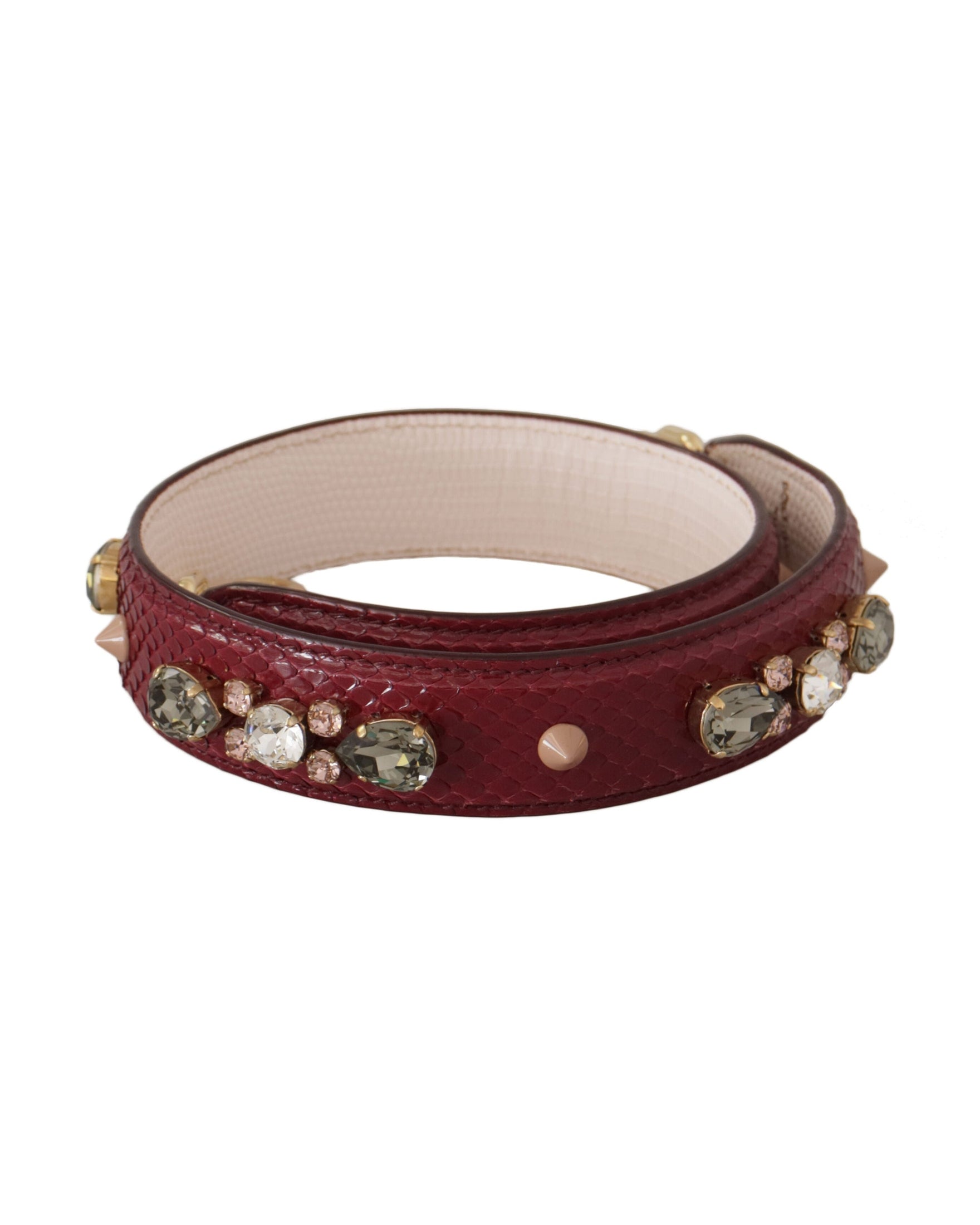 Dolce & Gabbana Elegant Python Leather Bag Strap In Bordeaux Glam Steals