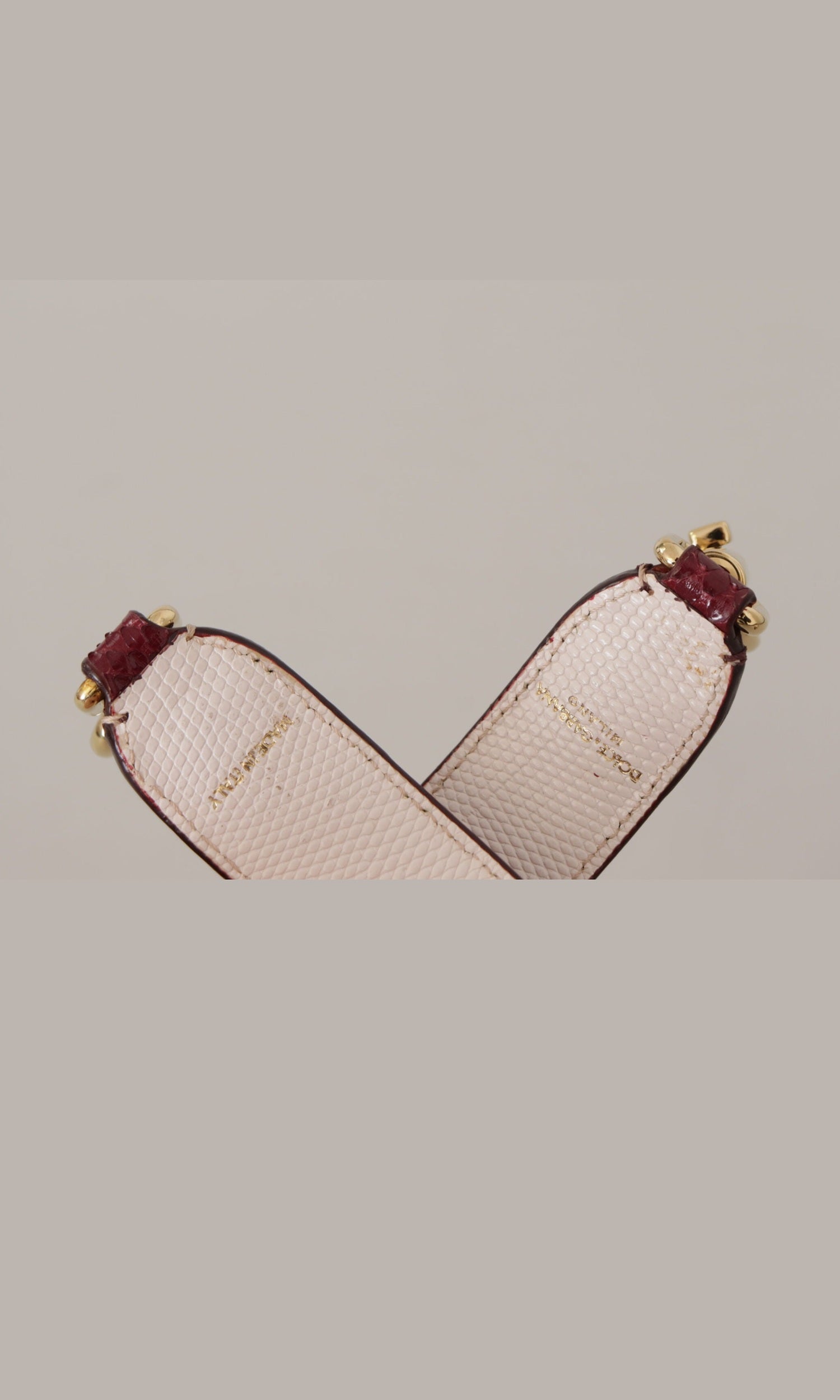 Dolce & Gabbana Elegant Python Leather Bag Strap In Bordeaux Glam Steals