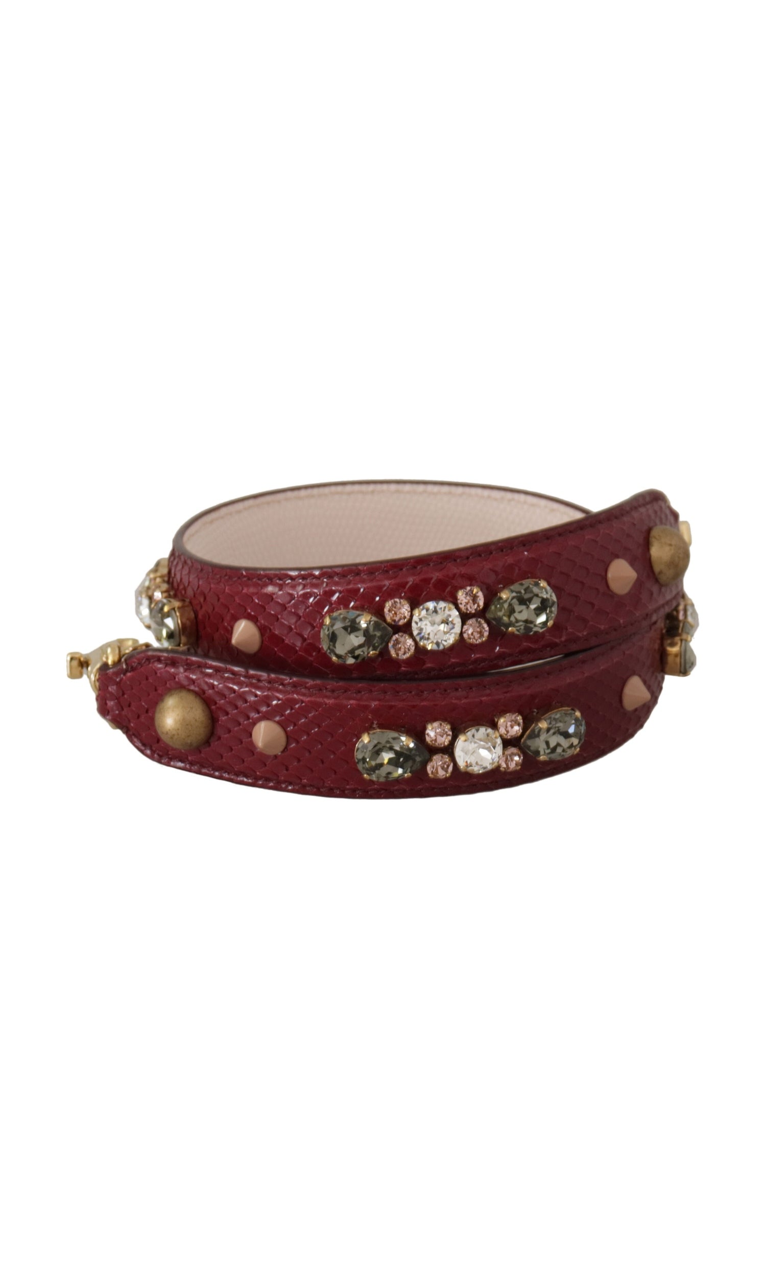 Dolce & Gabbana Elegant Python Leather Bag Strap In Bordeaux Glam Steals