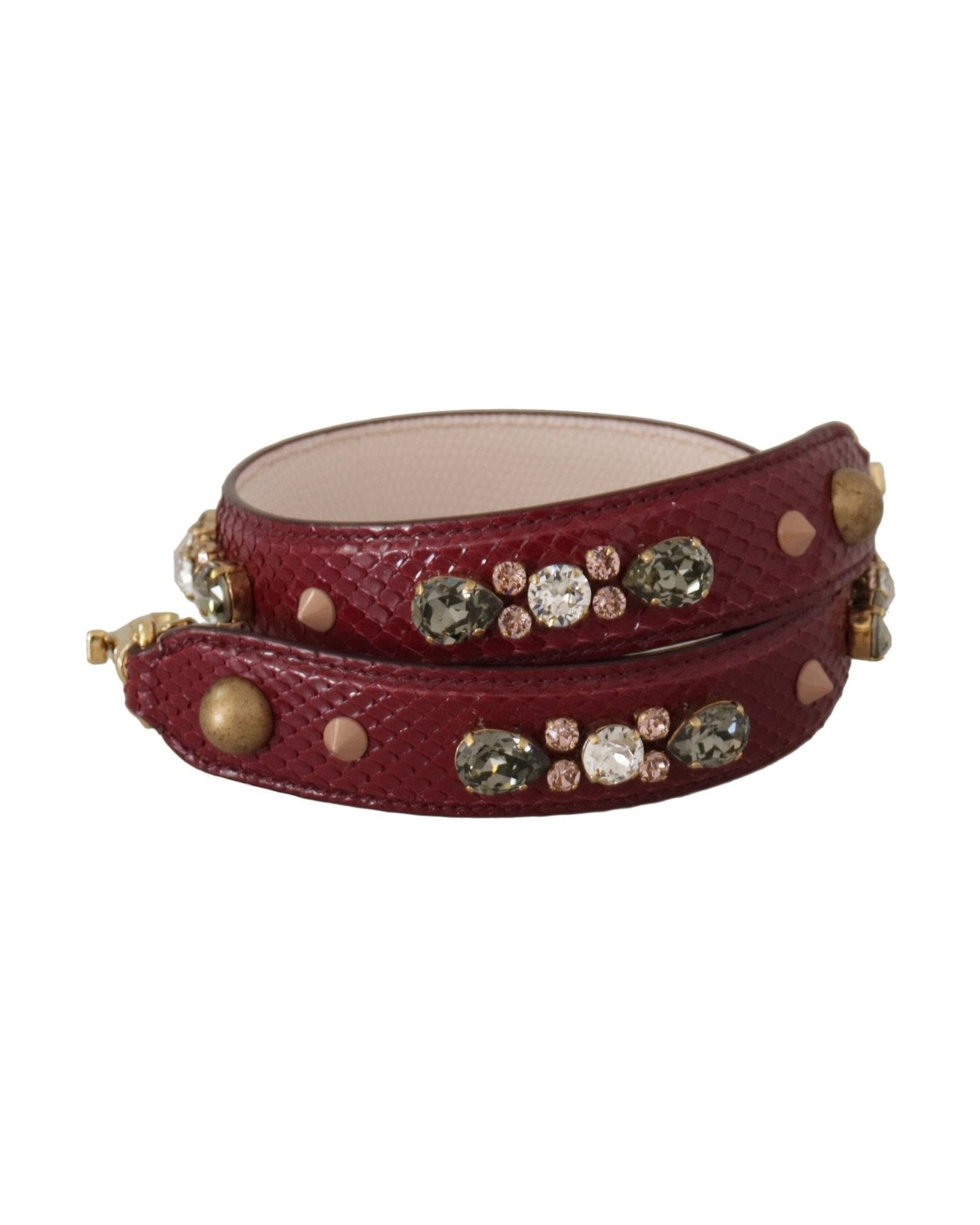 Dolce & Gabbana Elegant Python Leather Bag Strap In Bordeaux Glam Steals