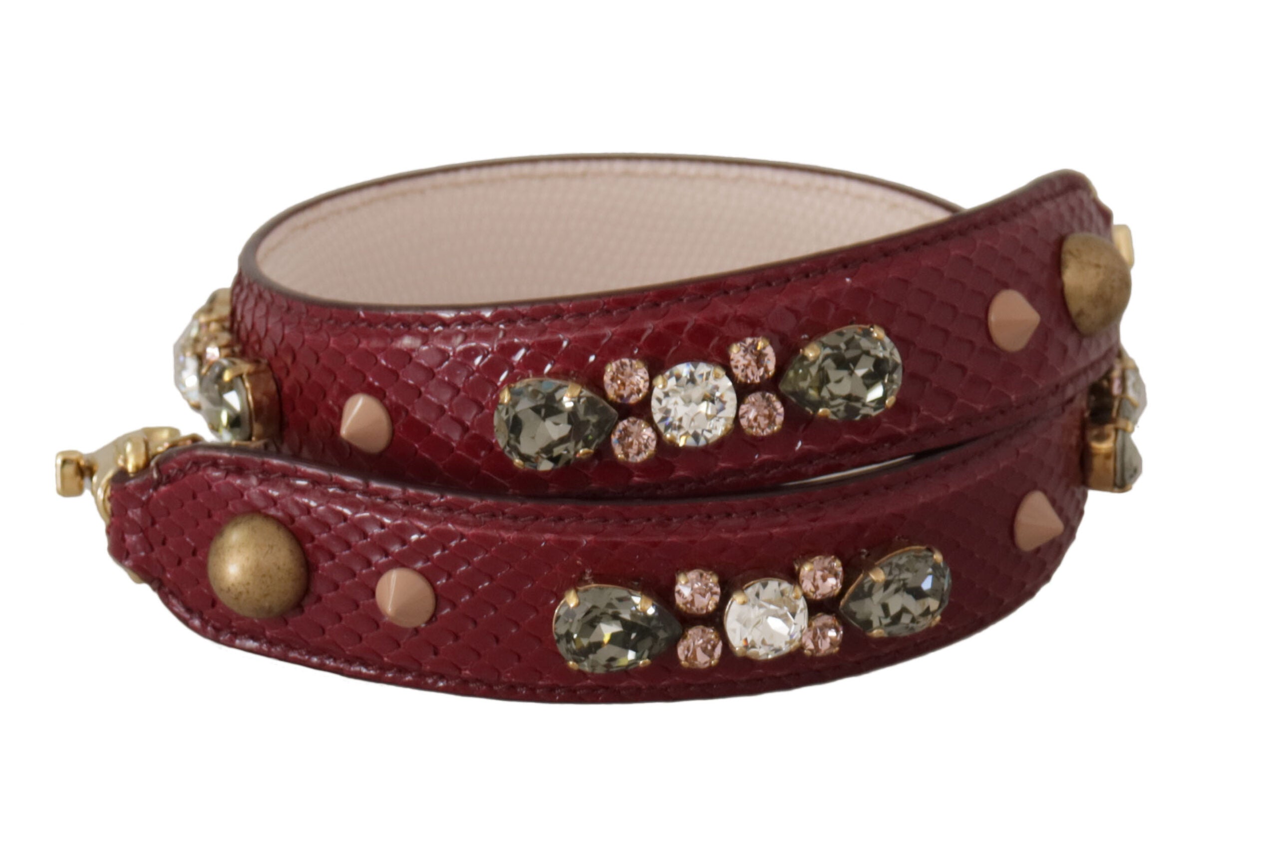 Dolce & Gabbana Elegant Python Leather Bag Strap In Bordeaux Glam Steals