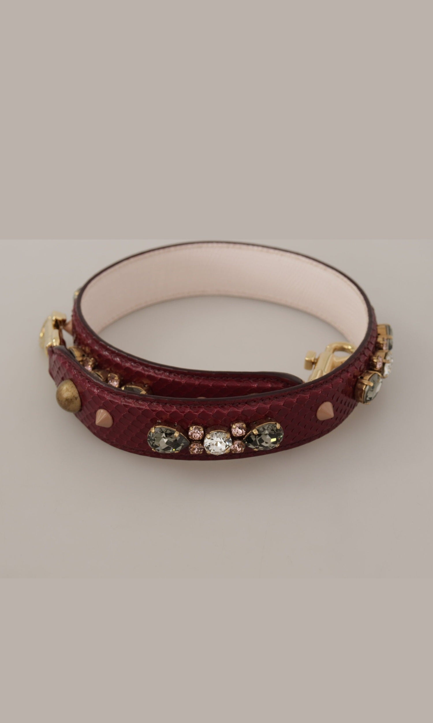 Dolce & Gabbana Elegant Python Leather Bag Strap In Bordeaux Glam Steals