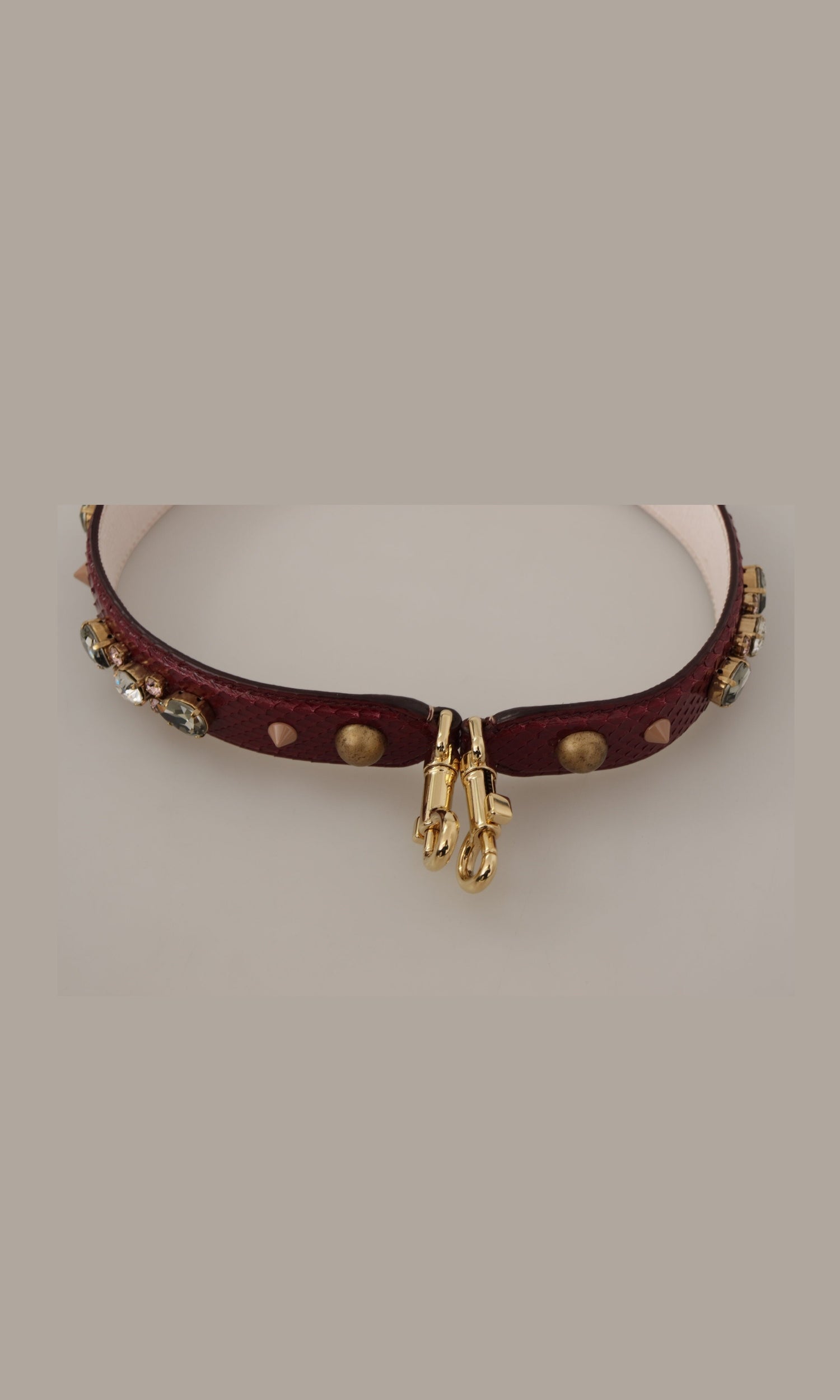 Dolce & Gabbana Elegant Python Leather Bag Strap In Bordeaux Glam Steals