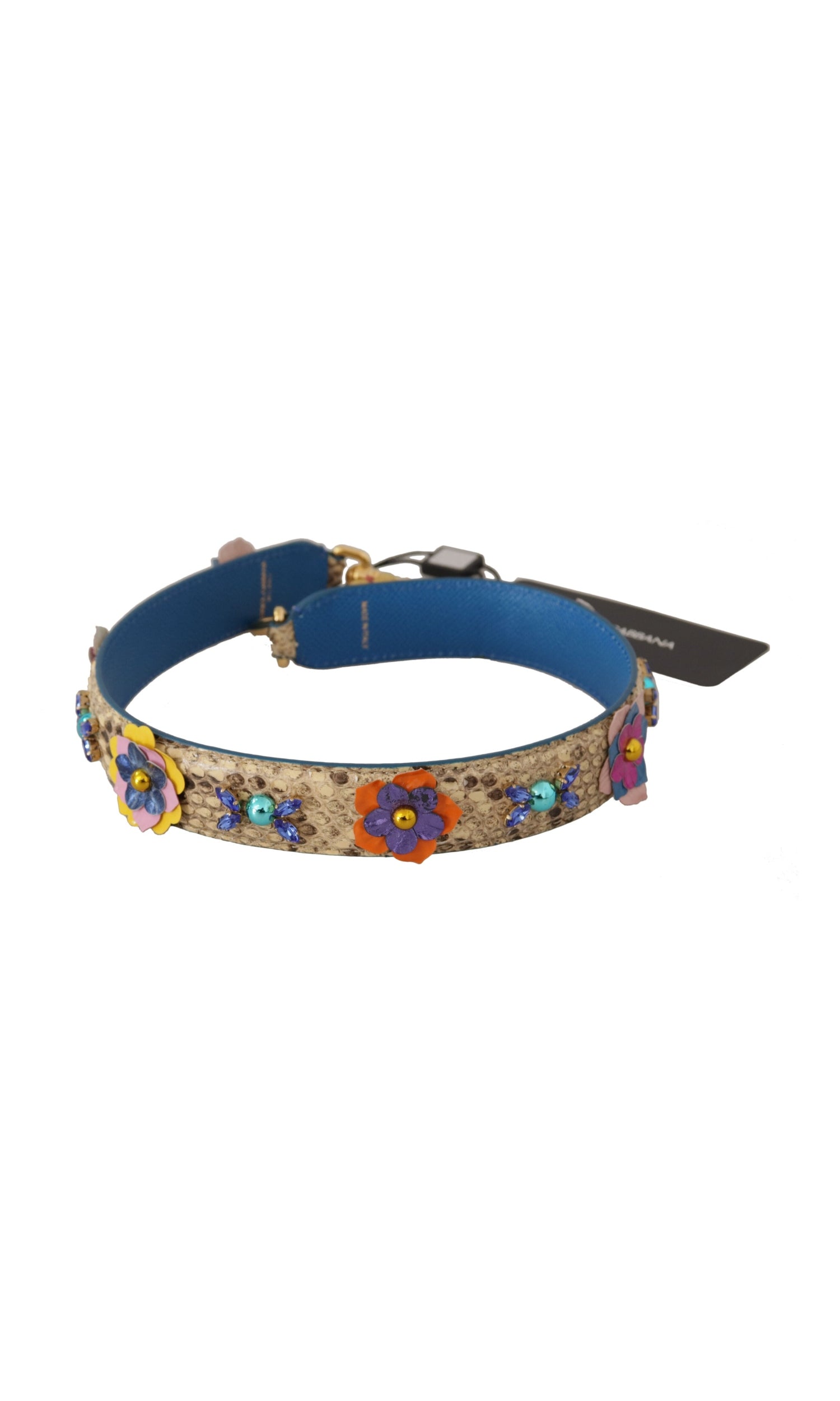 Dolce & Gabbana Elegant Python Leather Beige Strap Glam Steals