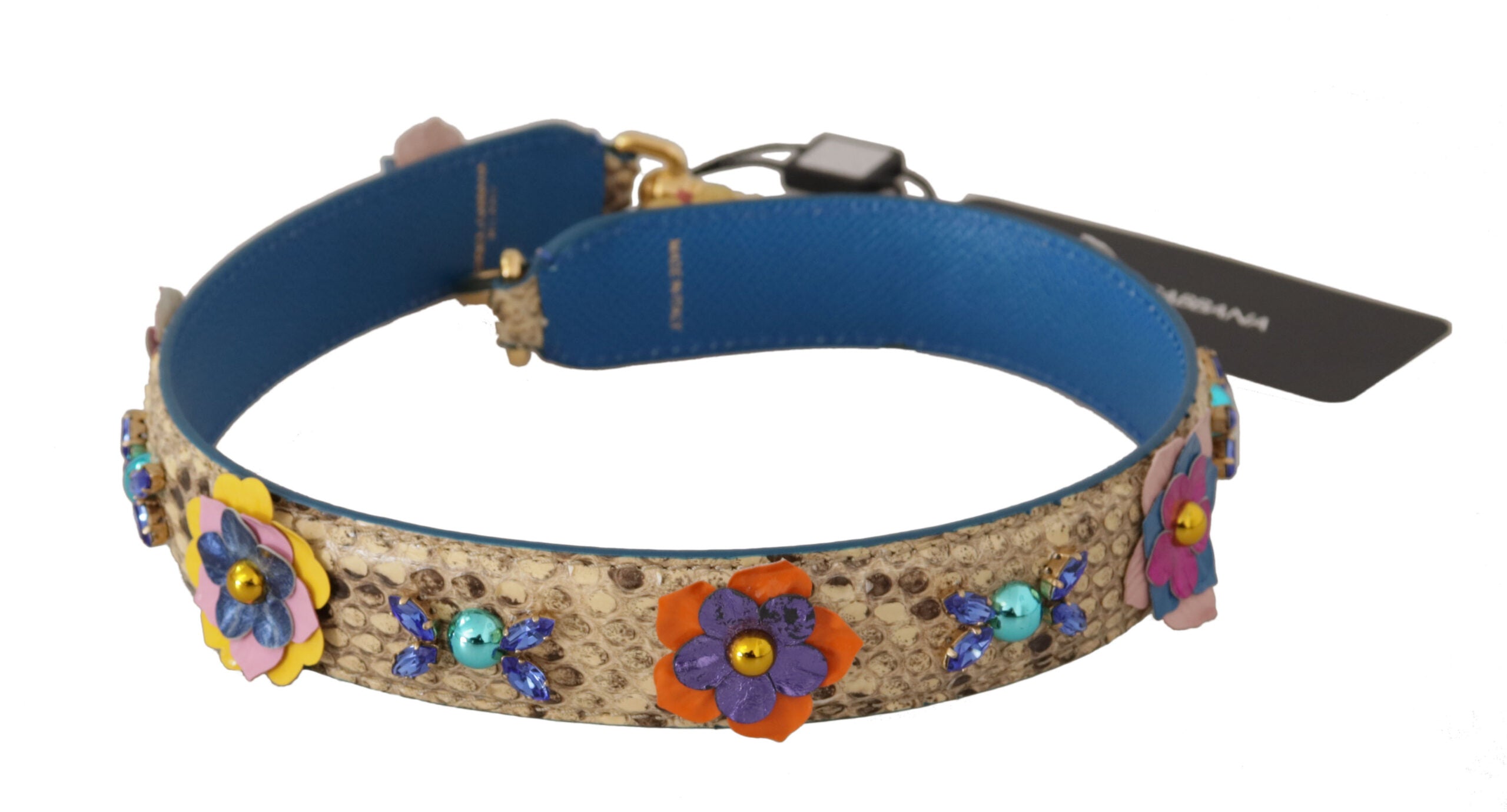 Dolce & Gabbana Elegant Python Leather Beige Strap Glam Steals
