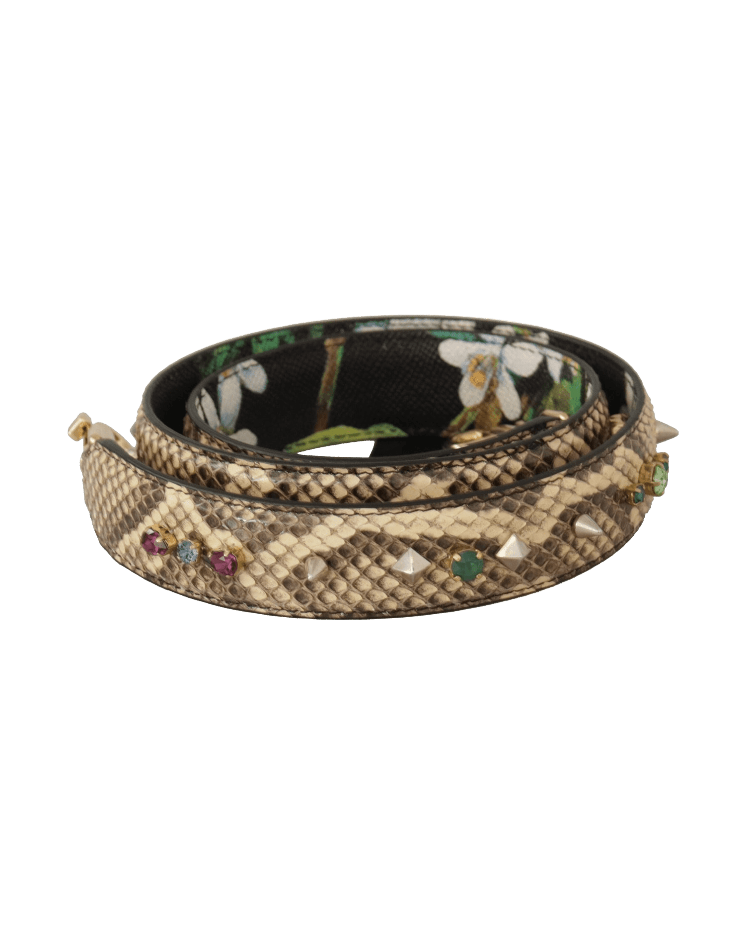 Dolce & Gabbana Elegant Python Leather Shoulder Beige Strap Glam Steals