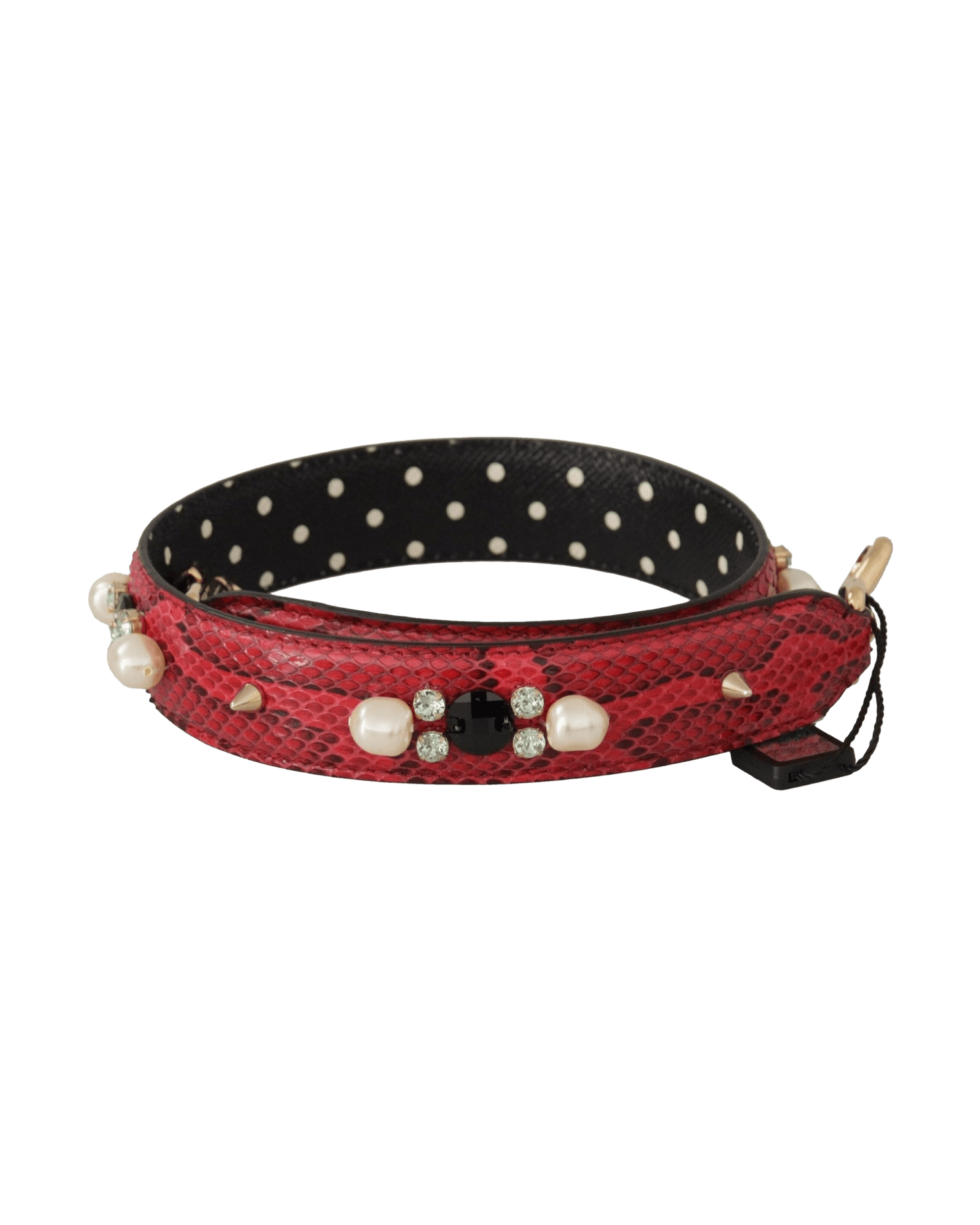 Dolce & Gabbana Elegant Python Leather Shoulder Red Strap Glam Steals