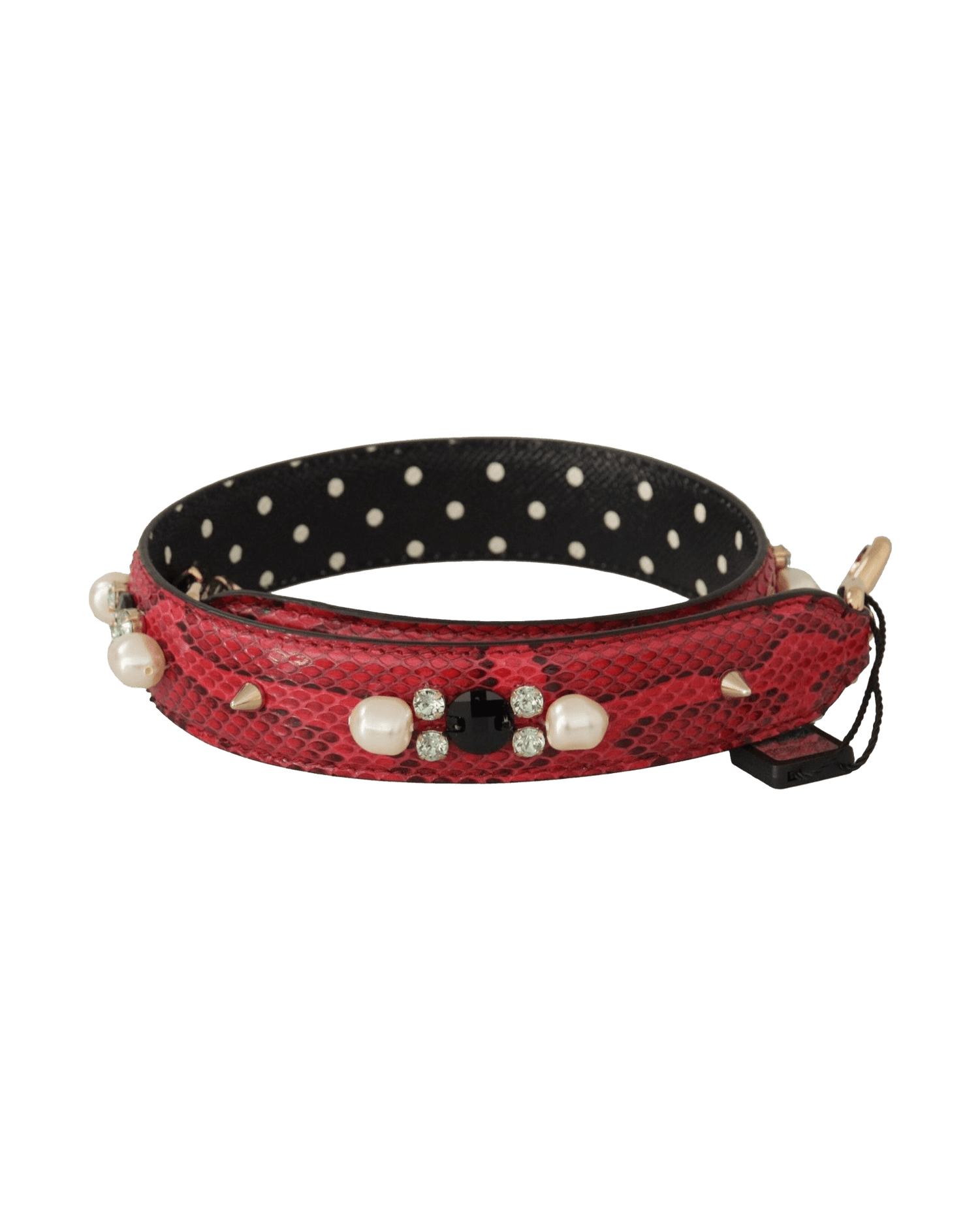 Dolce & Gabbana Elegant Python Leather Shoulder Red Strap Glam Steals
