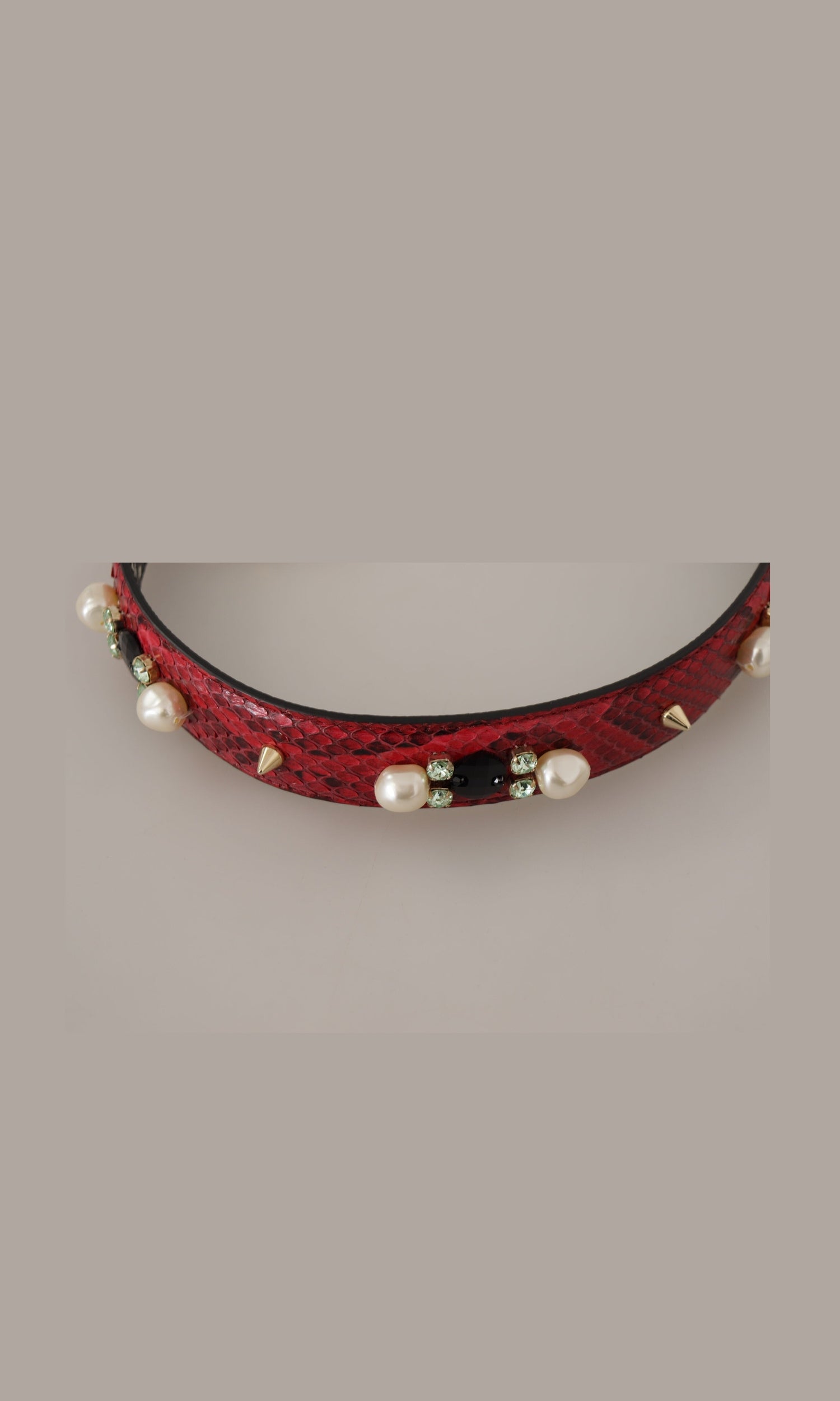 Dolce & Gabbana Elegant Python Leather Shoulder Red Strap Glam Steals