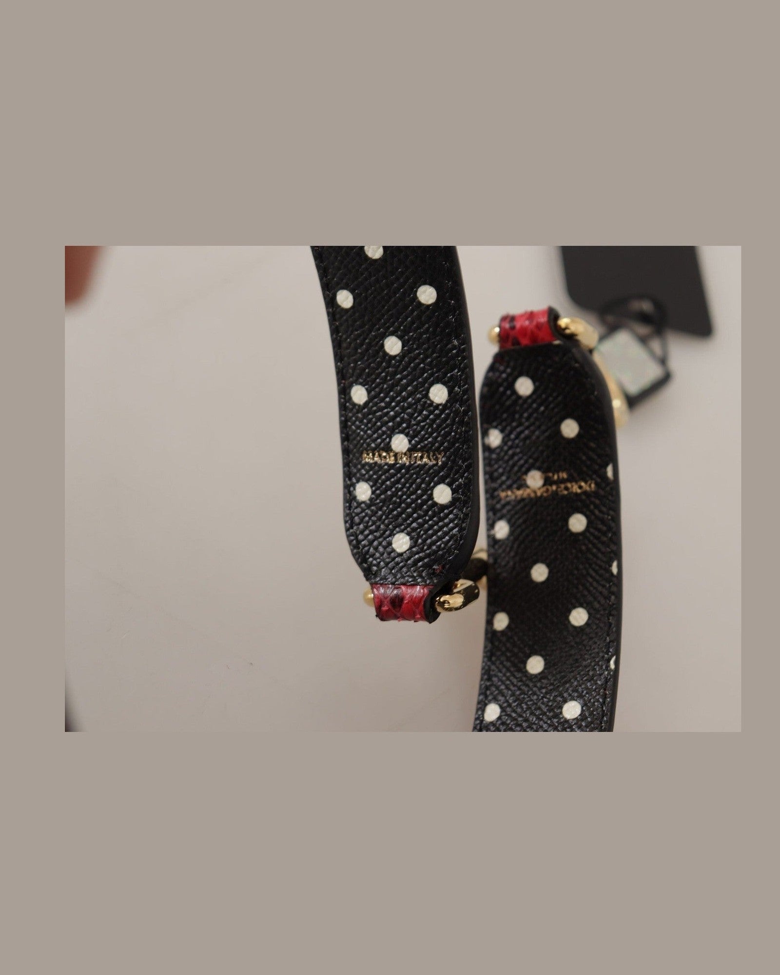 Dolce & Gabbana Elegant Python Leather Shoulder Red Strap Glam Steals