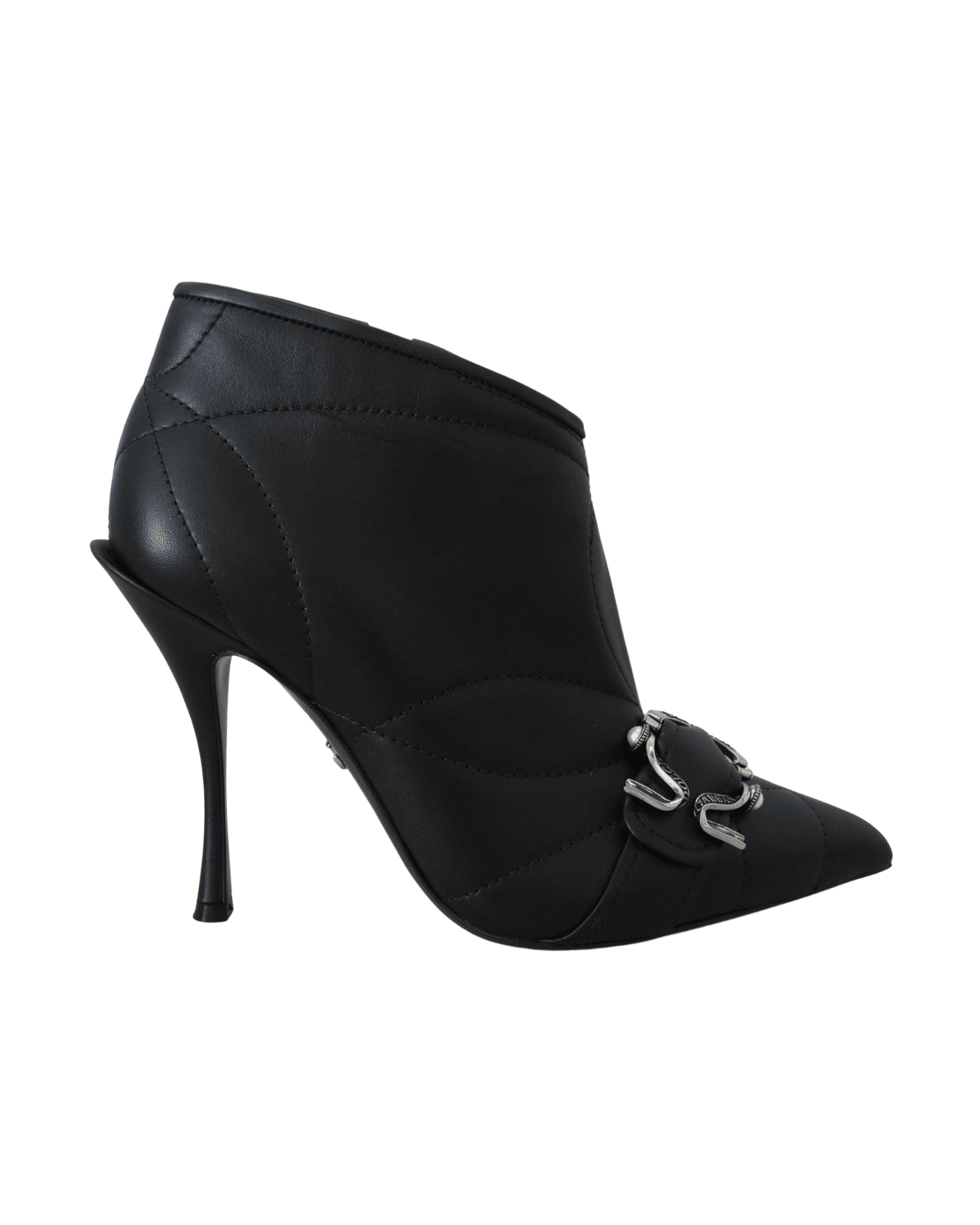 Dolce & Gabbana Black Elegant Quilted Leather Booties Boots