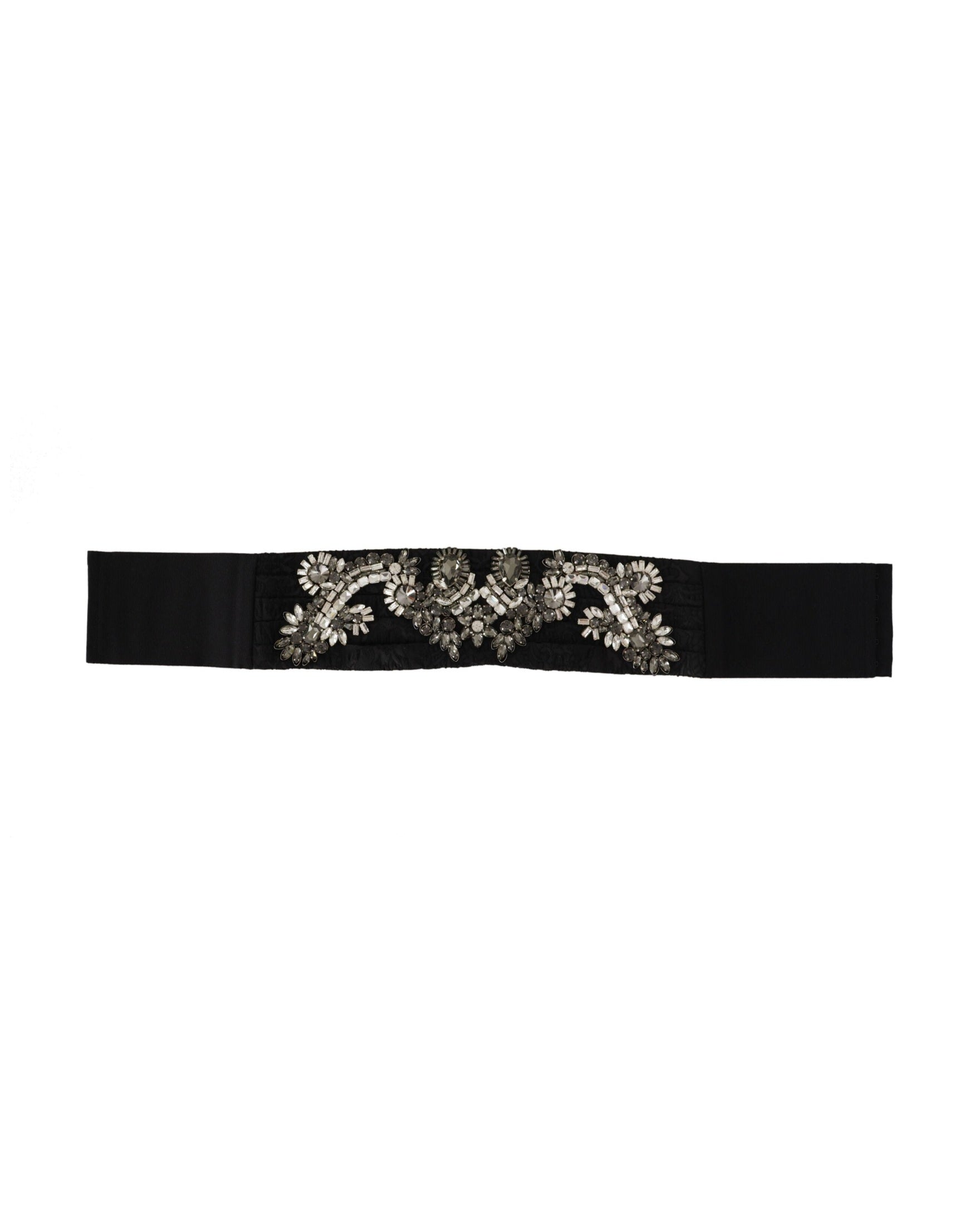 Dolce & Gabbana Elegant Rhinestone-Embellished Silk Belt Glam Steals