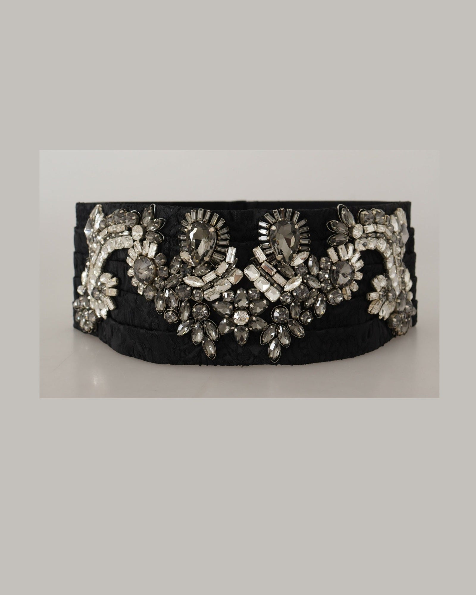Dolce & Gabbana Elegant Rhinestone-Embellished Silk Belt Glam Steals