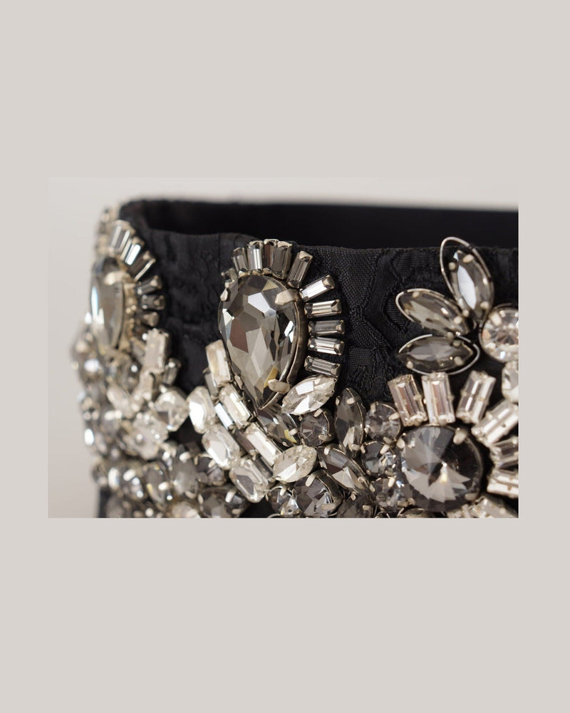 Dolce & Gabbana Elegant Rhinestone-Embellished Silk Belt Glam Steals