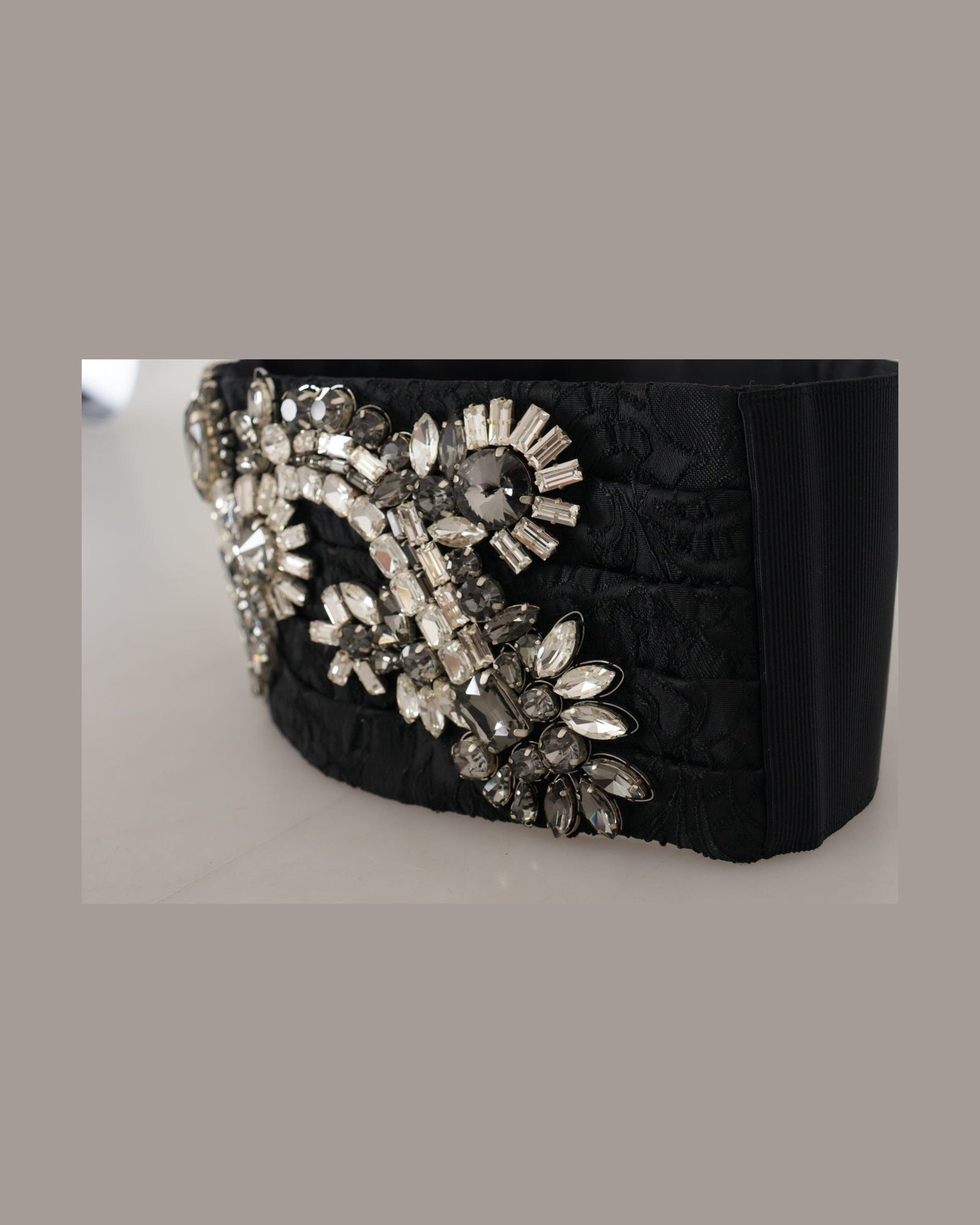 Dolce & Gabbana Elegant Rhinestone-Embellished Silk Belt Glam Steals