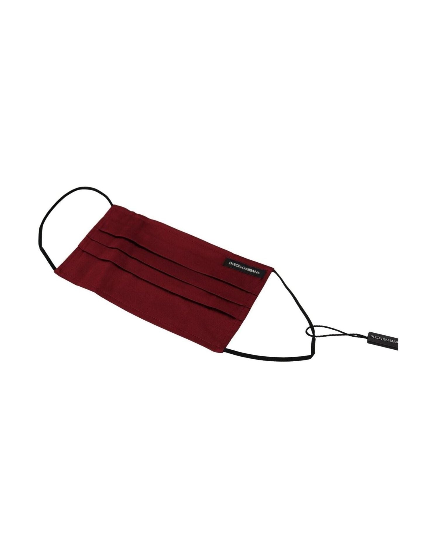 Dolce & Gabbana Elegant Silk Pleated Face Maroon Mask Glam Steals