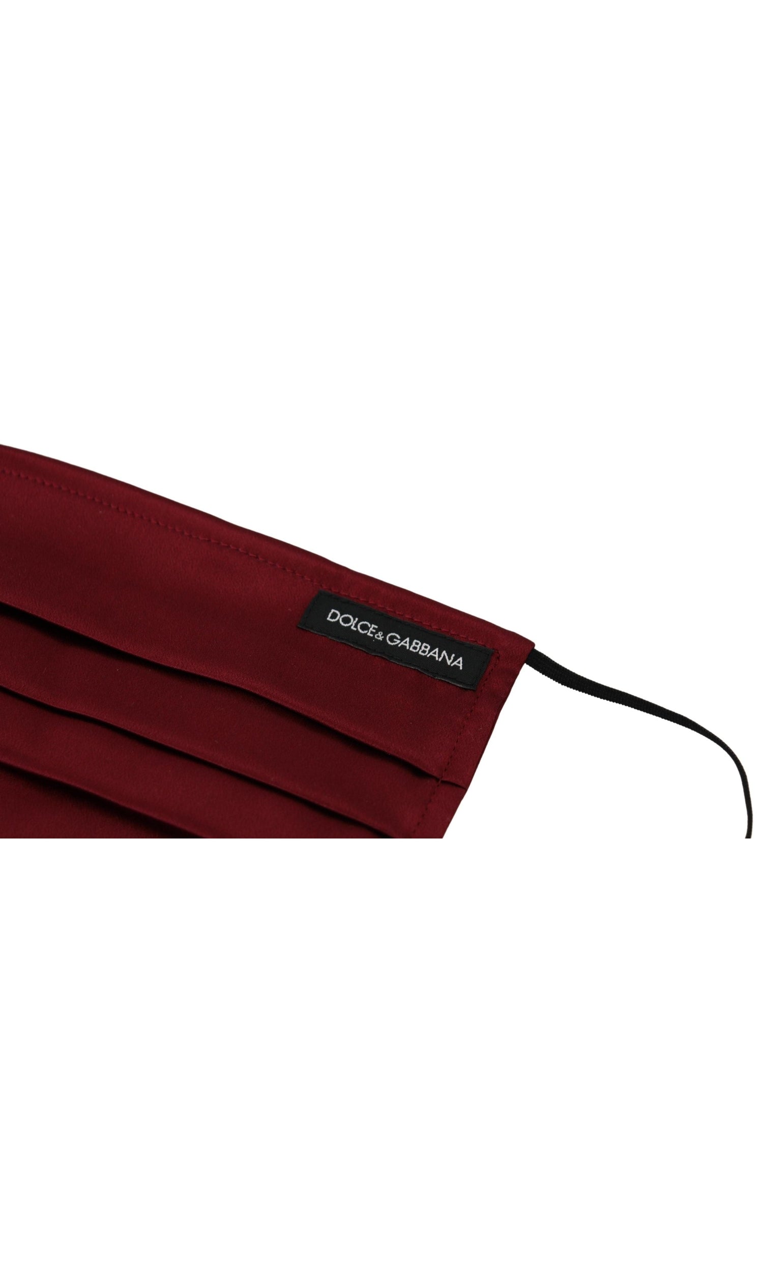 Dolce & Gabbana Elegant Silk Pleated Face Maroon Mask Glam Steals