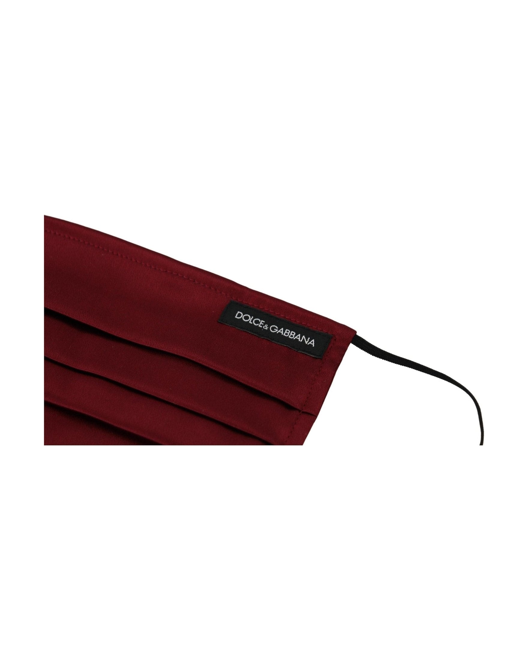 Dolce & Gabbana Elegant Silk Pleated Face Maroon Mask Glam Steals
