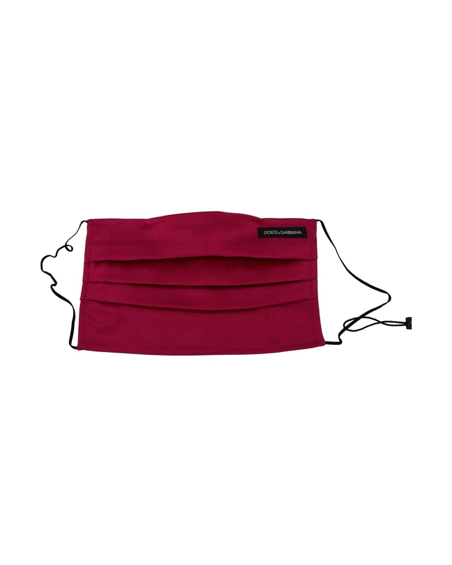 Dolce & Gabbana Elegant Silk Pleated Face Maroon Mask Glam Steals