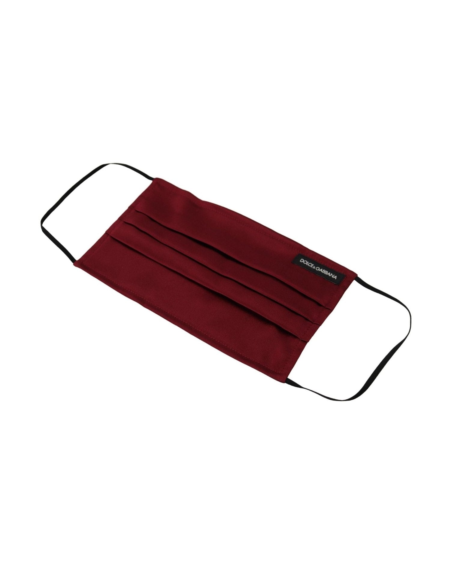 Dolce & Gabbana Elegant Silk Pleated Face Maroon Mask Glam Steals