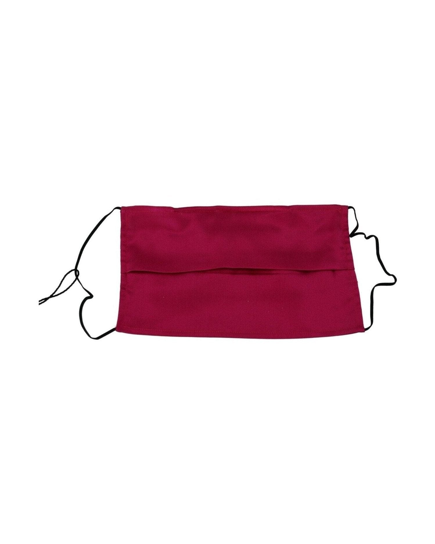 Dolce & Gabbana Elegant Silk Pleated Face Maroon Mask Glam Steals