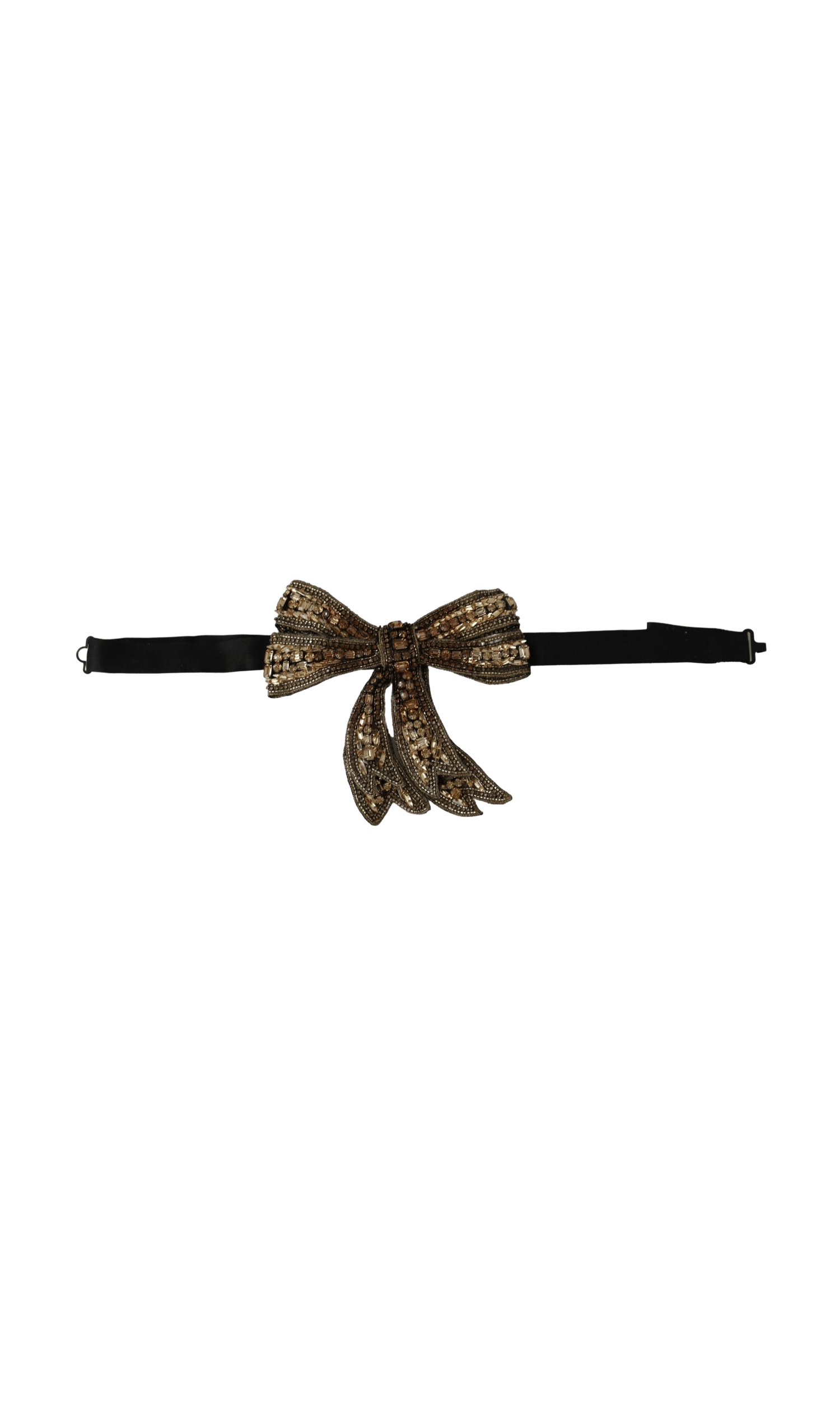 Dolce & Gabbana Elegant Silk Rhinestone Bow Tie Glam Steals