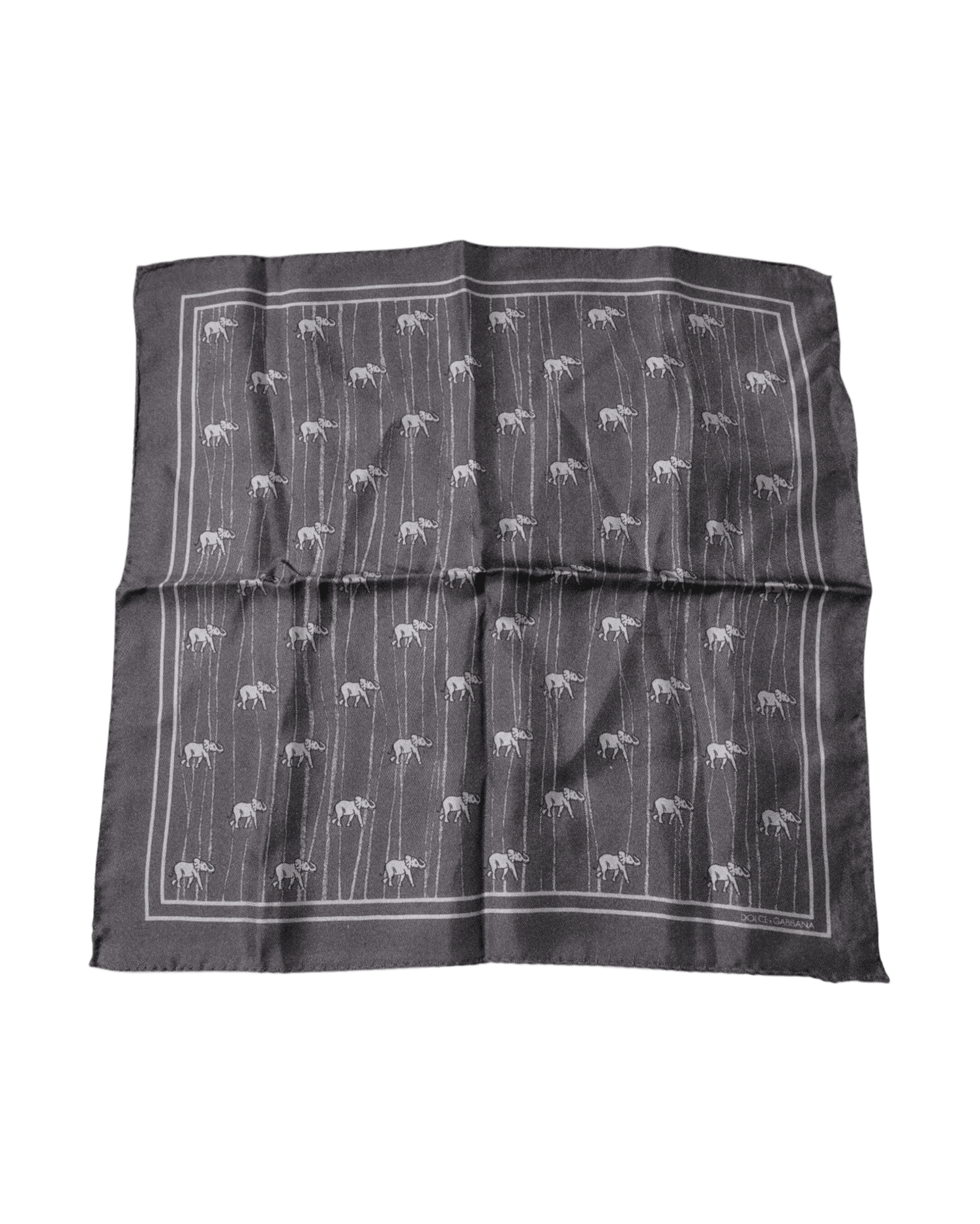 Dolce & Gabbana Elephant Fantasy Handkerchief Brown Scarf Glam Steals