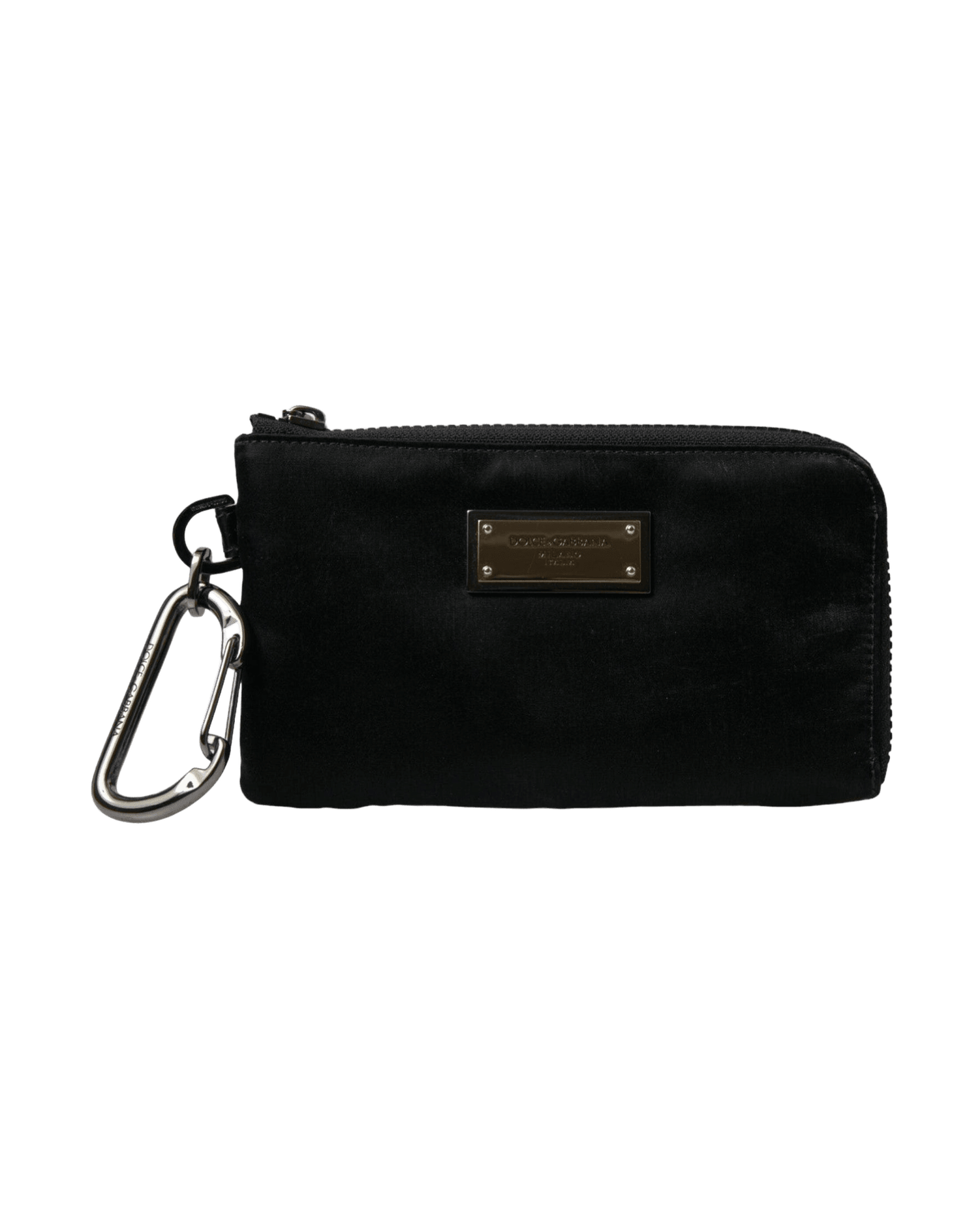 Dolce & Gabbana Elite Nylon & Leather Pouch With Logo Black Detail Glam Steals